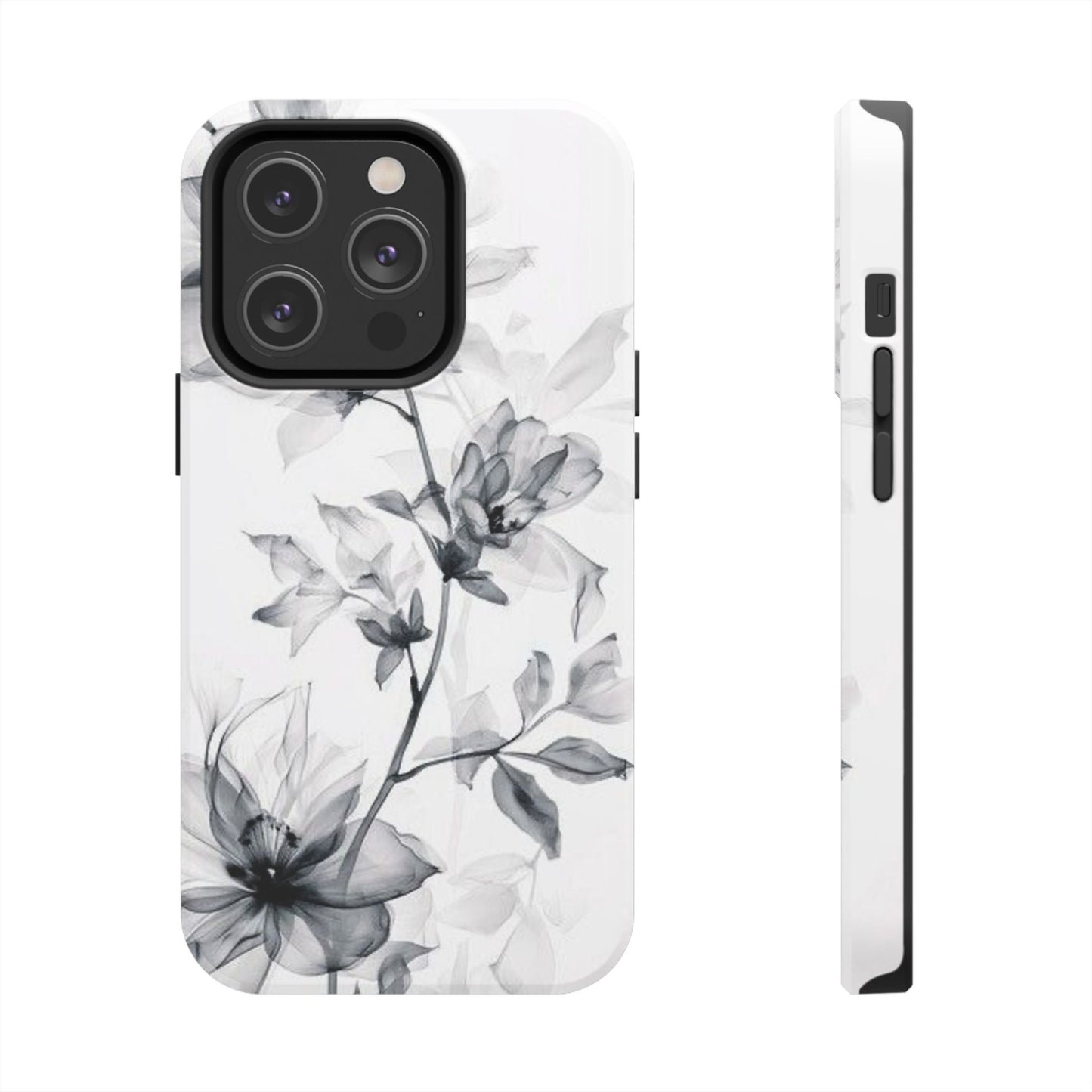 Elegant Floral Tough Phone Cases, Durable Phone Cover, Gift for Her, Protective Case, Floral Design, Stylish Accessory