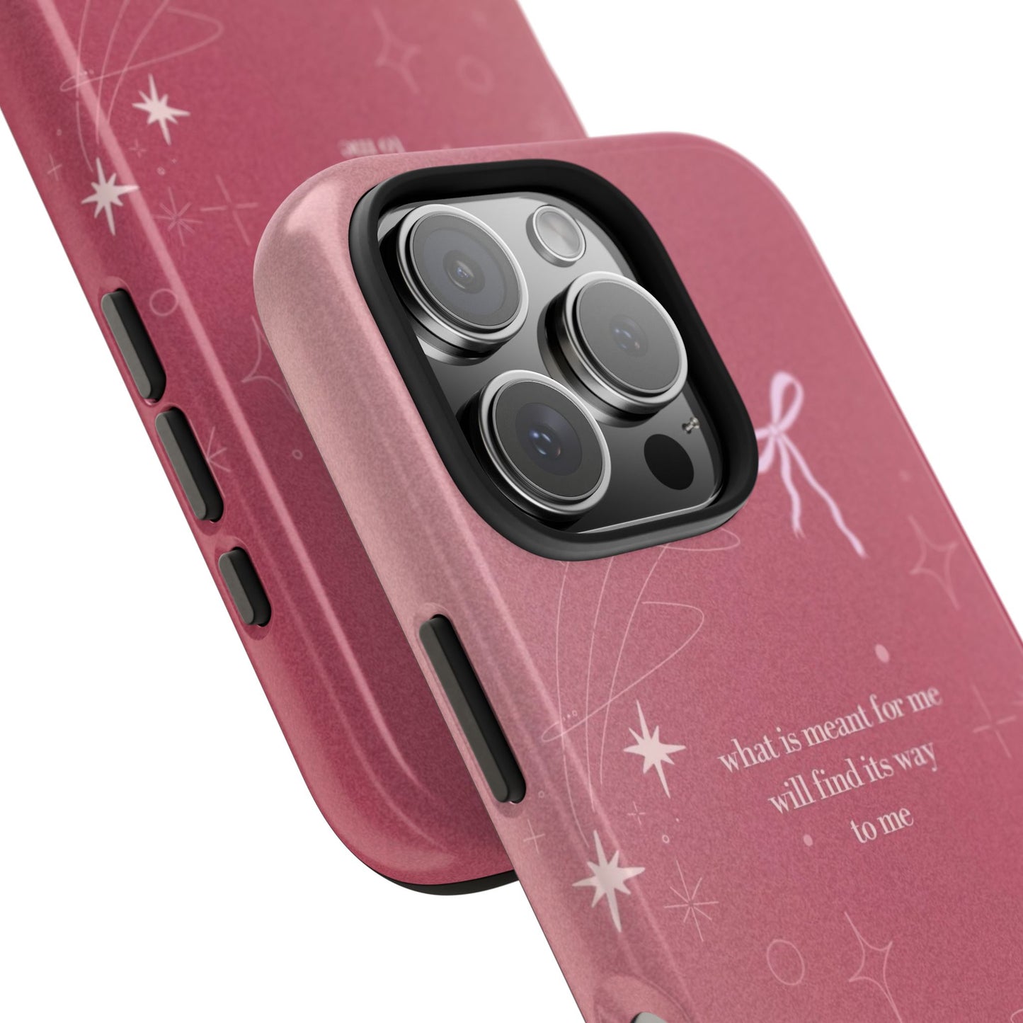 Inspirational Tough Phone Cases - Pink with Stars, Sturdy Protection, Gifts for Her, Motivational Quotes, Everyday Use