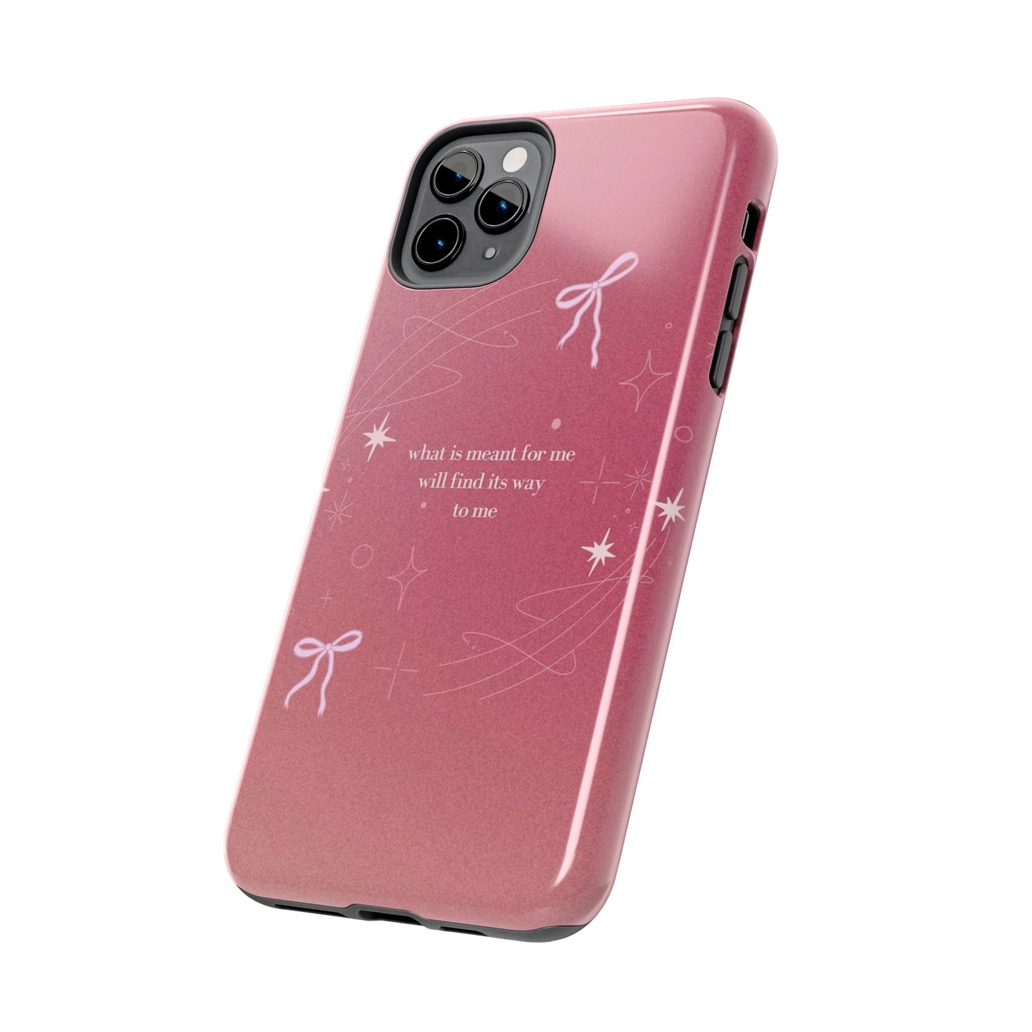 Inspirational Tough Phone Cases - Pink with Stars, Sturdy Protection, Gifts for Her, Motivational Quotes, Everyday Use