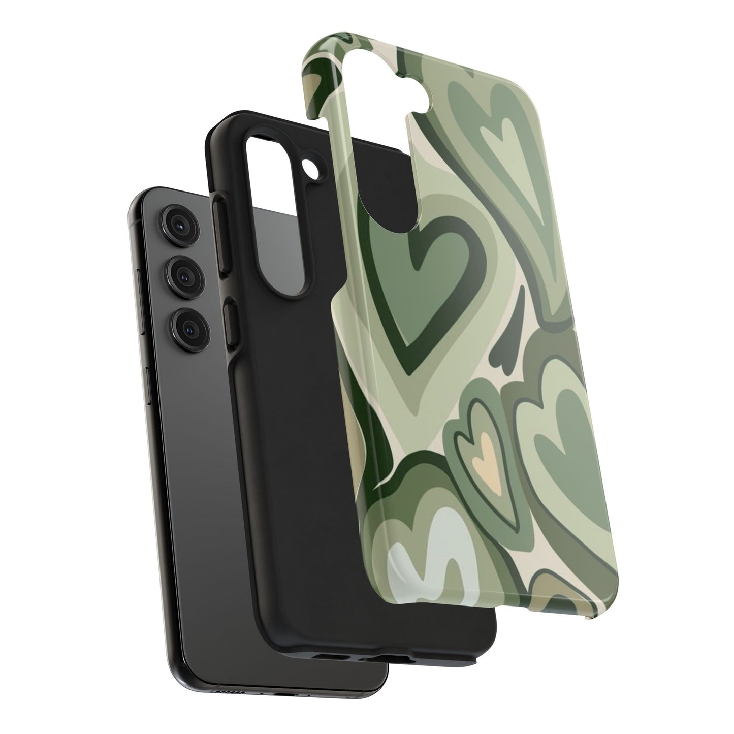 Heartfelt Patterned Tough Phone Cases, Cute Phone Cases, Gift for Her, Valentine's Day, Trendy Accessories, Nature-Inspired Design