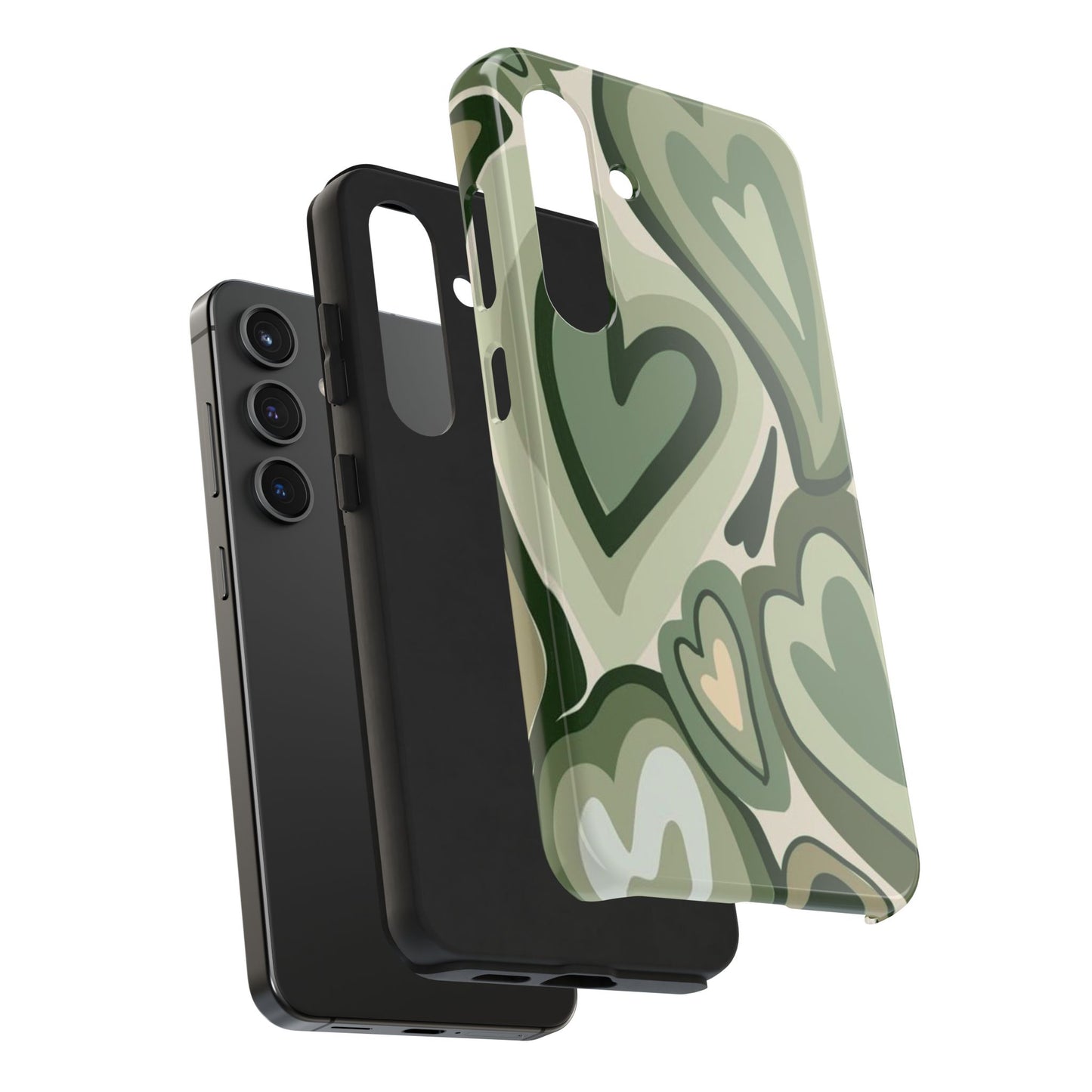 Heartfelt Patterned Tough Phone Cases, Cute Phone Cases, Gift for Her, Valentine's Day, Trendy Accessories, Nature-Inspired Design