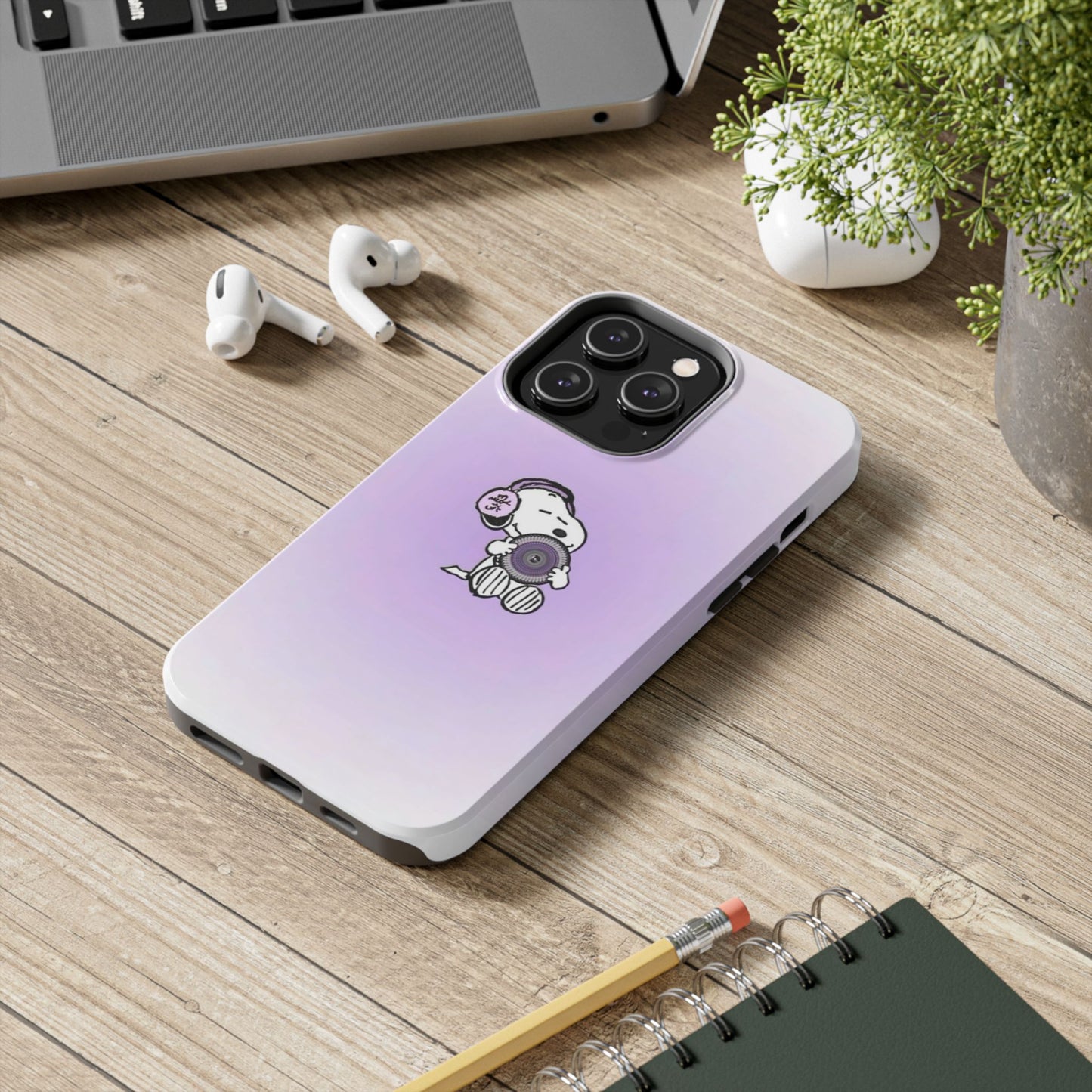 Snoopy Music Lover Phone Case, Cute Tough Phone Case, Gifts for Music Lovers, Cartoon Phone Covers, Vibrant Phone Accessories