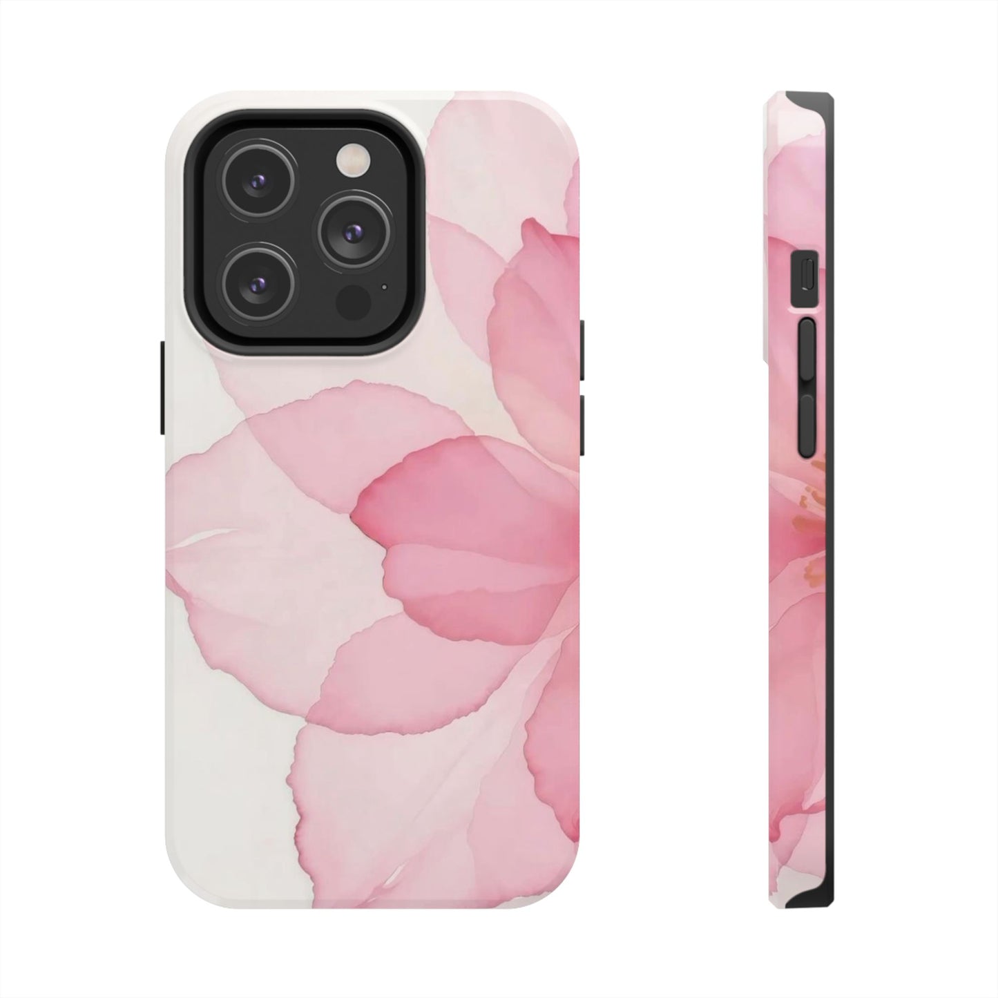 Floral Tough Phone Cases, Durable Phone Cover, Pink Flower Design, Gift for Her, Elegant Phone Accessory, Protect Your Phone