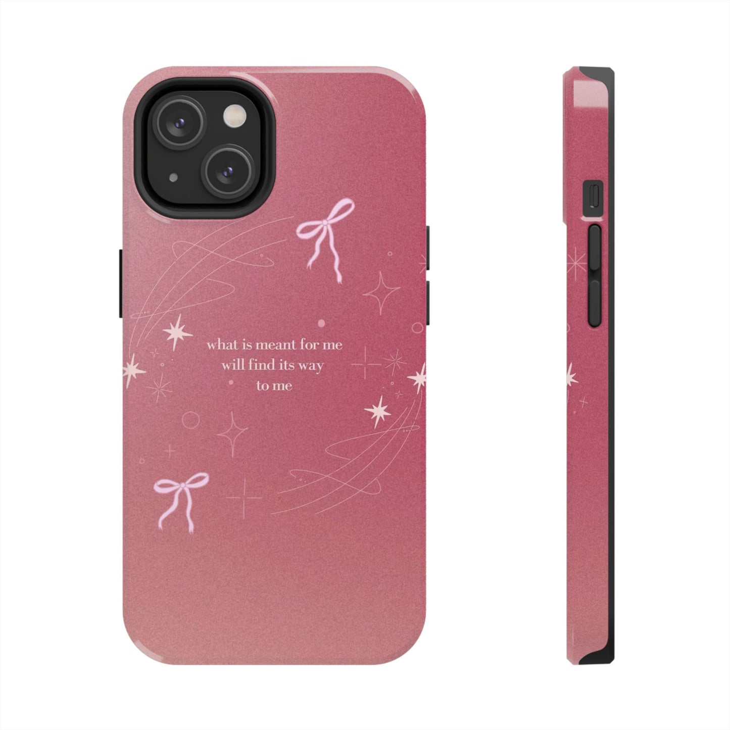 Inspirational Tough Phone Cases - Pink with Stars, Sturdy Protection, Gifts for Her, Motivational Quotes, Everyday Use