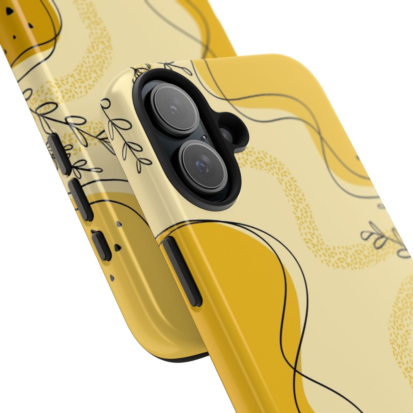 Artistic Yellow Phone Case, Tough Phone Protection, Modern Design, Gifts for Her, Phone Accessories, Unique Cell Phone Cover