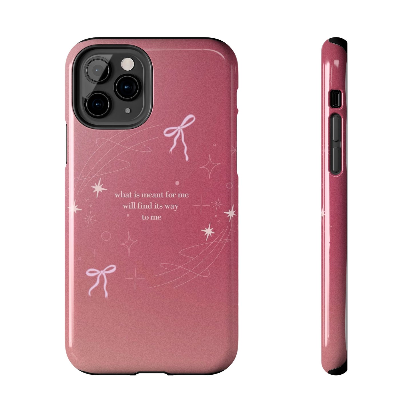 Inspirational Tough Phone Cases - Pink with Stars, Sturdy Protection, Gifts for Her, Motivational Quotes, Everyday Use