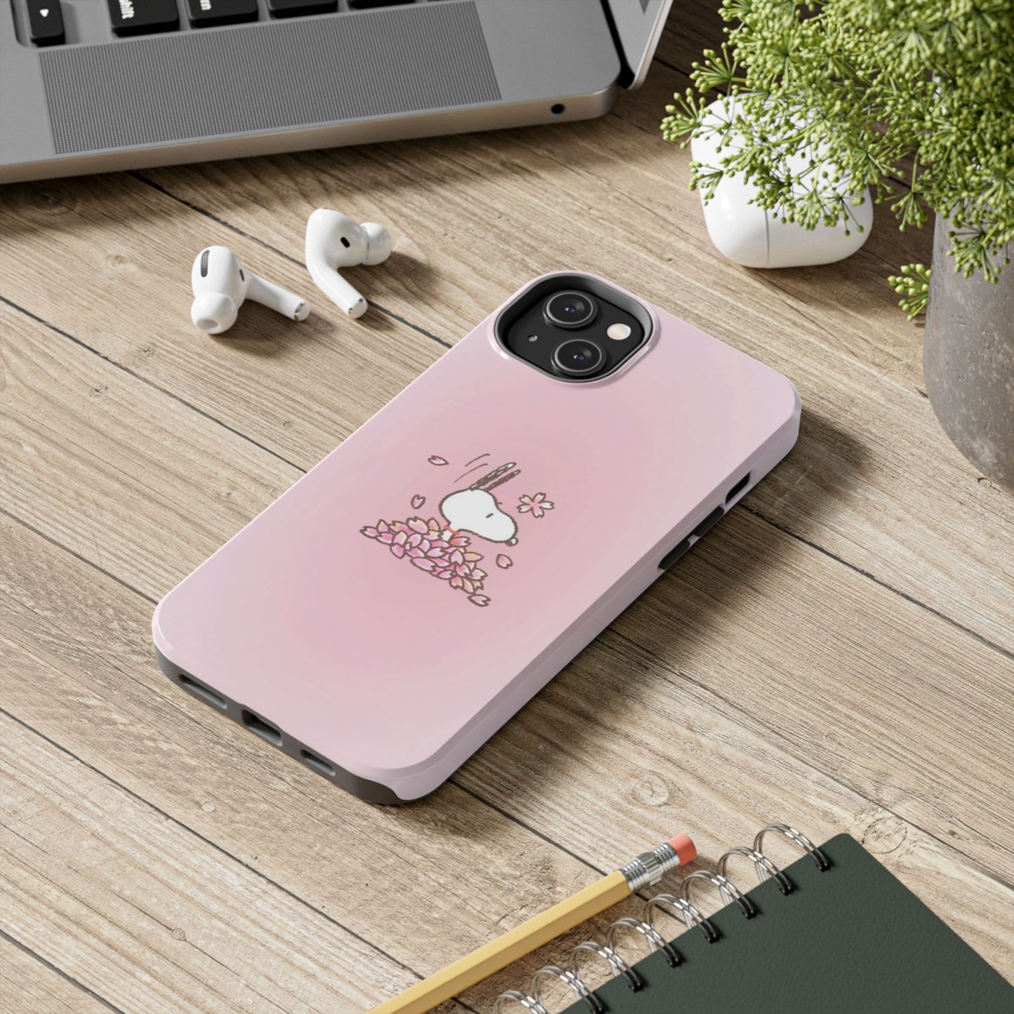 Cute Bunny Floral Tough Phone Cases, Spring Accessories, Gift for Her, Durable Cell Case, Pet Lovers, Unique Spring Decor