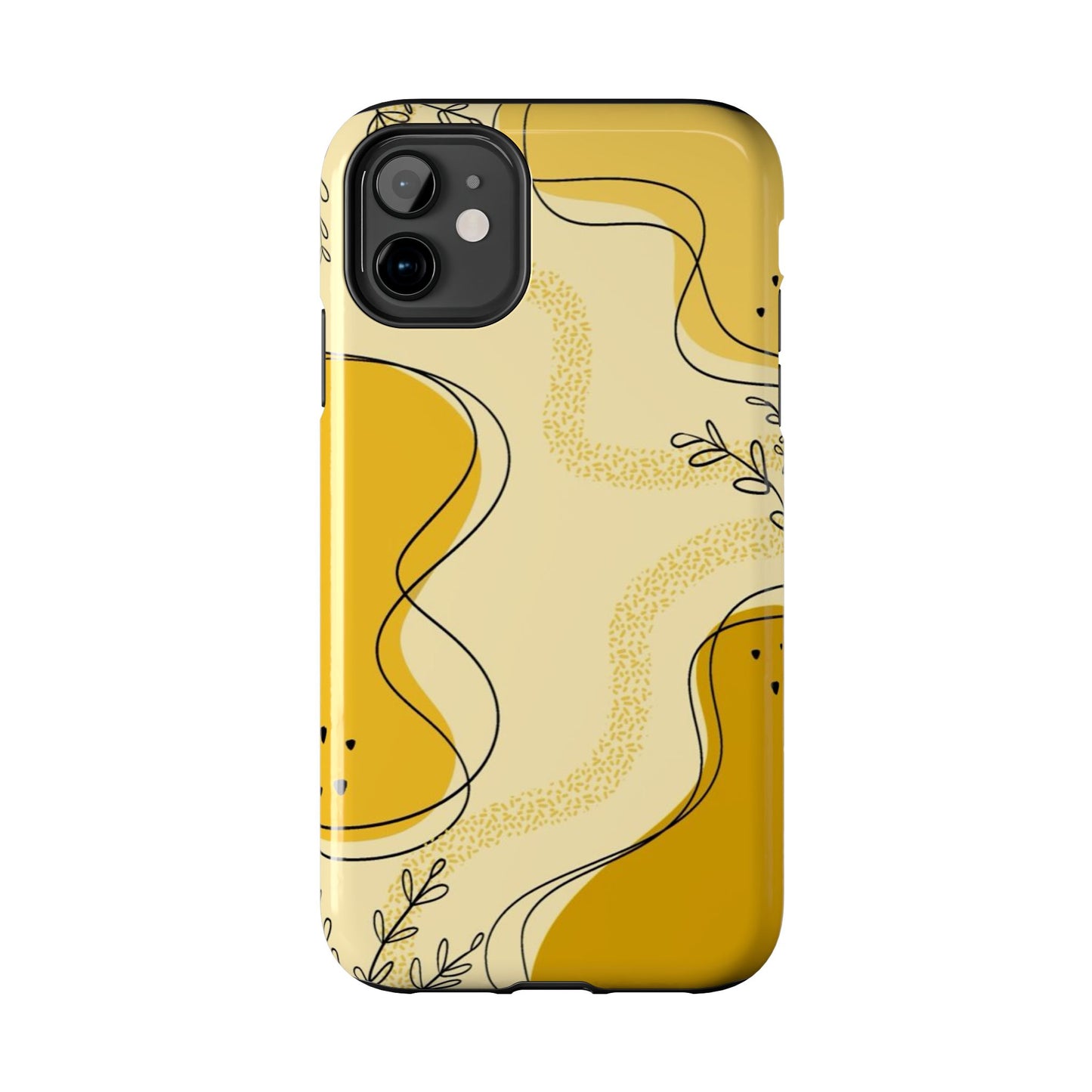 Artistic Yellow Phone Case, Tough Phone Protection, Modern Design, Gifts for Her, Phone Accessories, Unique Cell Phone Cover
