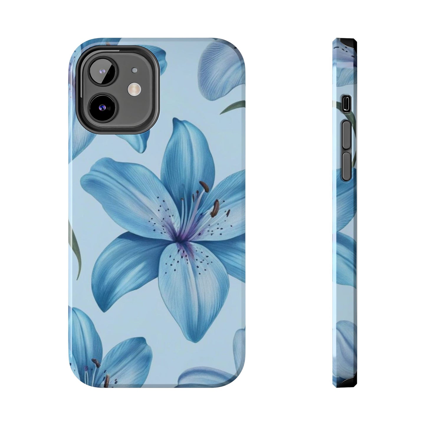 Blue Floral Tough Phone Cases, Floral Phone Cover, Gift for Her, Summer Aesthetic, Smartphone Protector, Durable Case