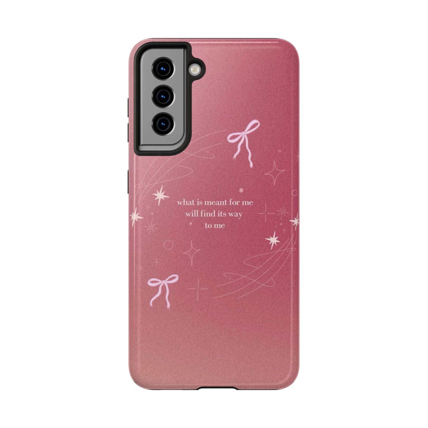 Inspirational Tough Phone Cases - Pink with Stars, Sturdy Protection, Gifts for Her, Motivational Quotes, Everyday Use