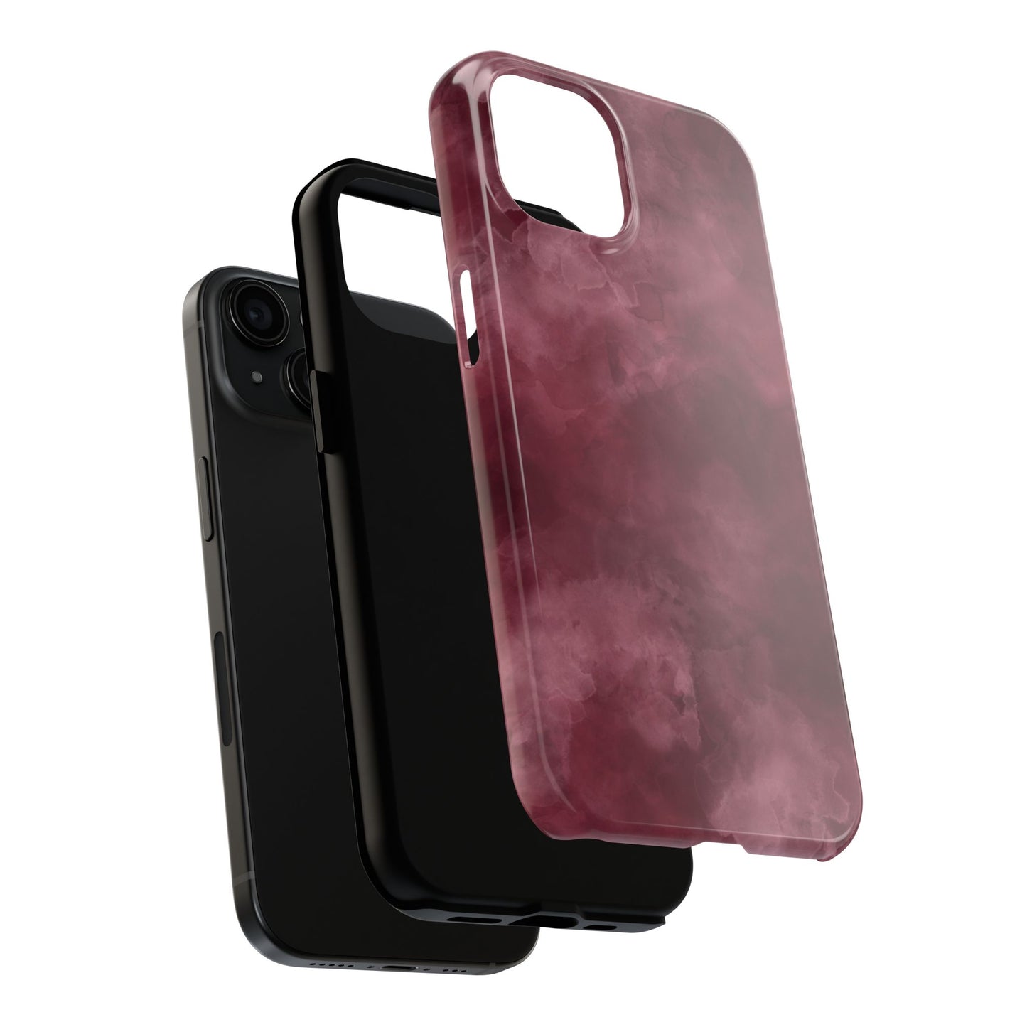 Elegant Burgundy Tough Phone Cases, Stylish Phone Cover, Durable Phone Protector, Unique Gift, Trendy Tech Accessories