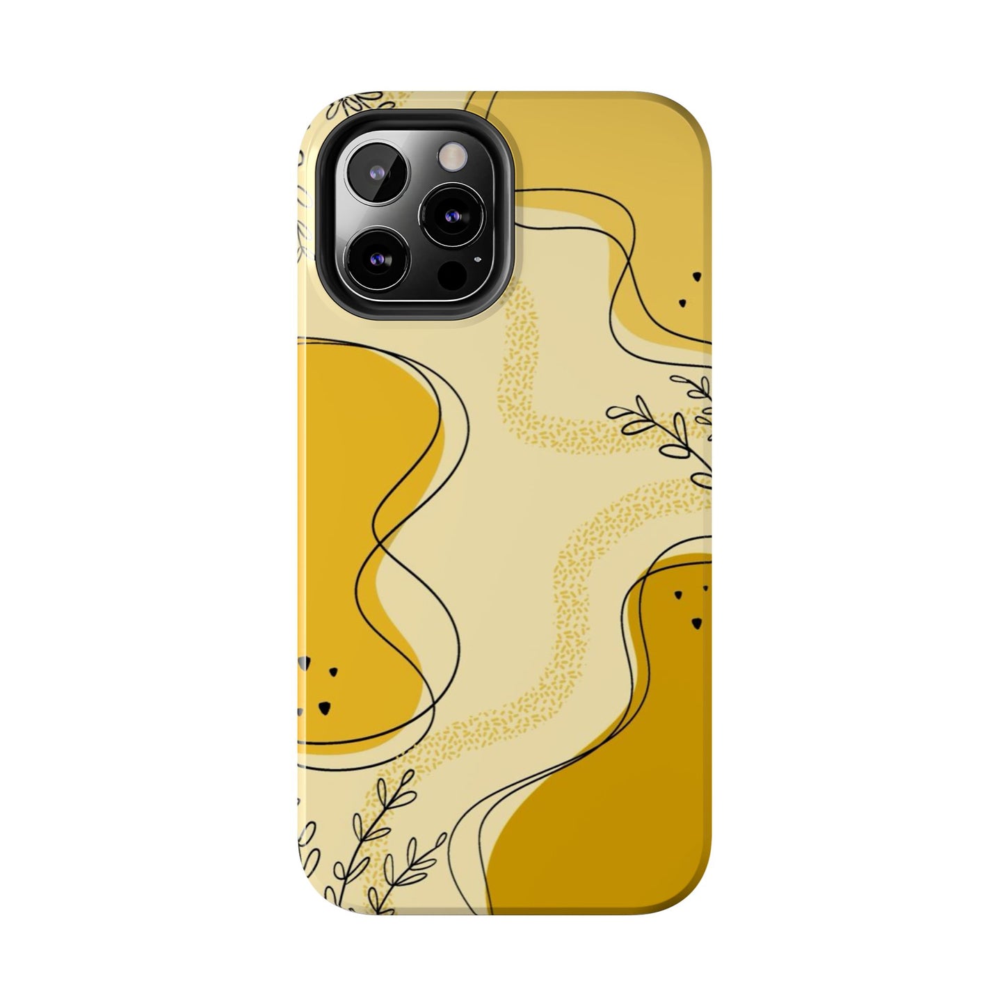 Artistic Yellow Phone Case, Tough Phone Protection, Modern Design, Gifts for Her, Phone Accessories, Unique Cell Phone Cover