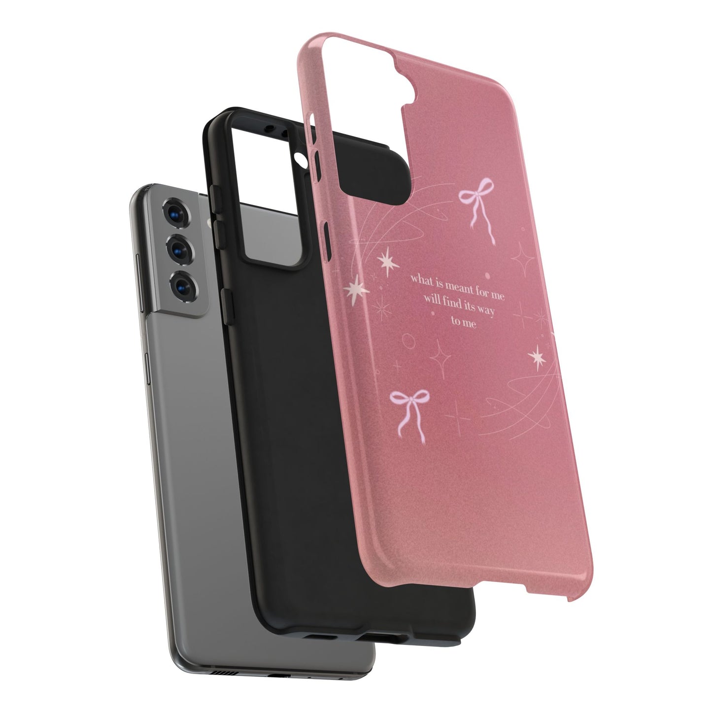 Inspirational Tough Phone Cases - Pink with Stars, Sturdy Protection, Gifts for Her, Motivational Quotes, Everyday Use