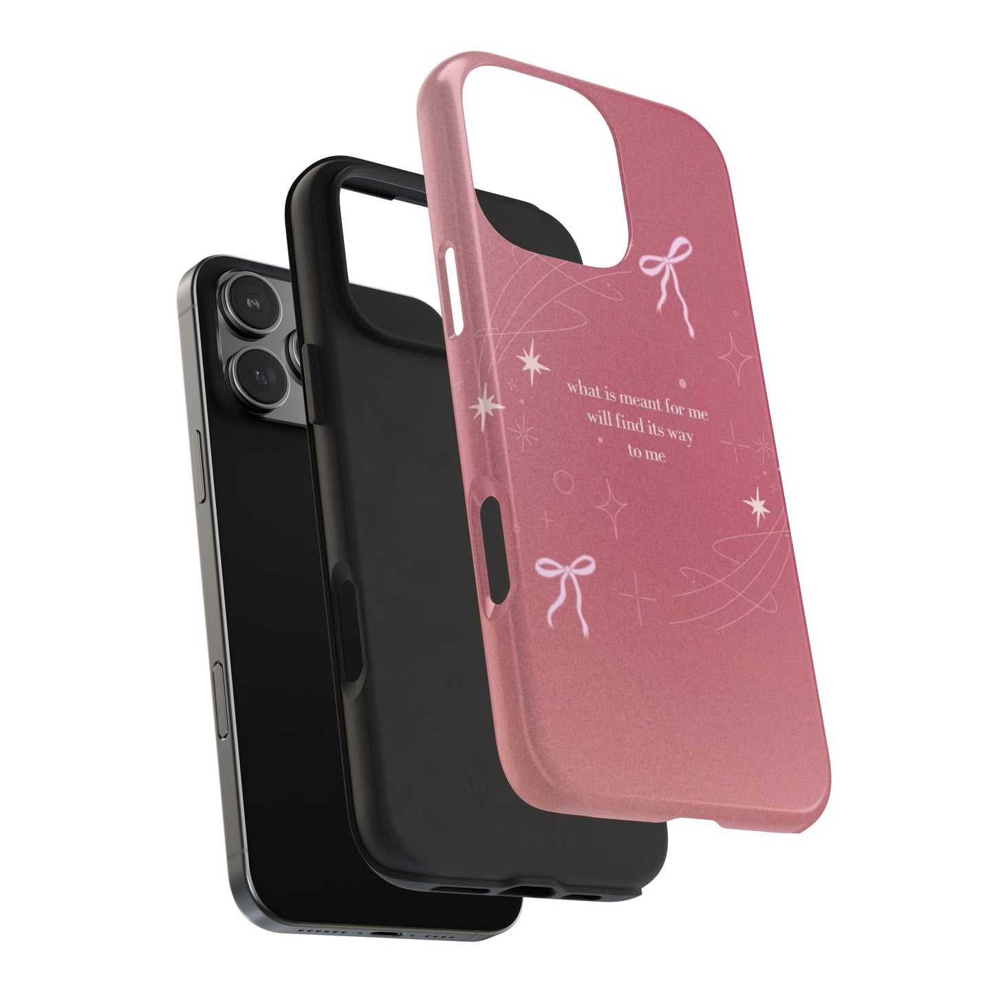 Inspirational Tough Phone Cases - Pink with Stars, Sturdy Protection, Gifts for Her, Motivational Quotes, Everyday Use