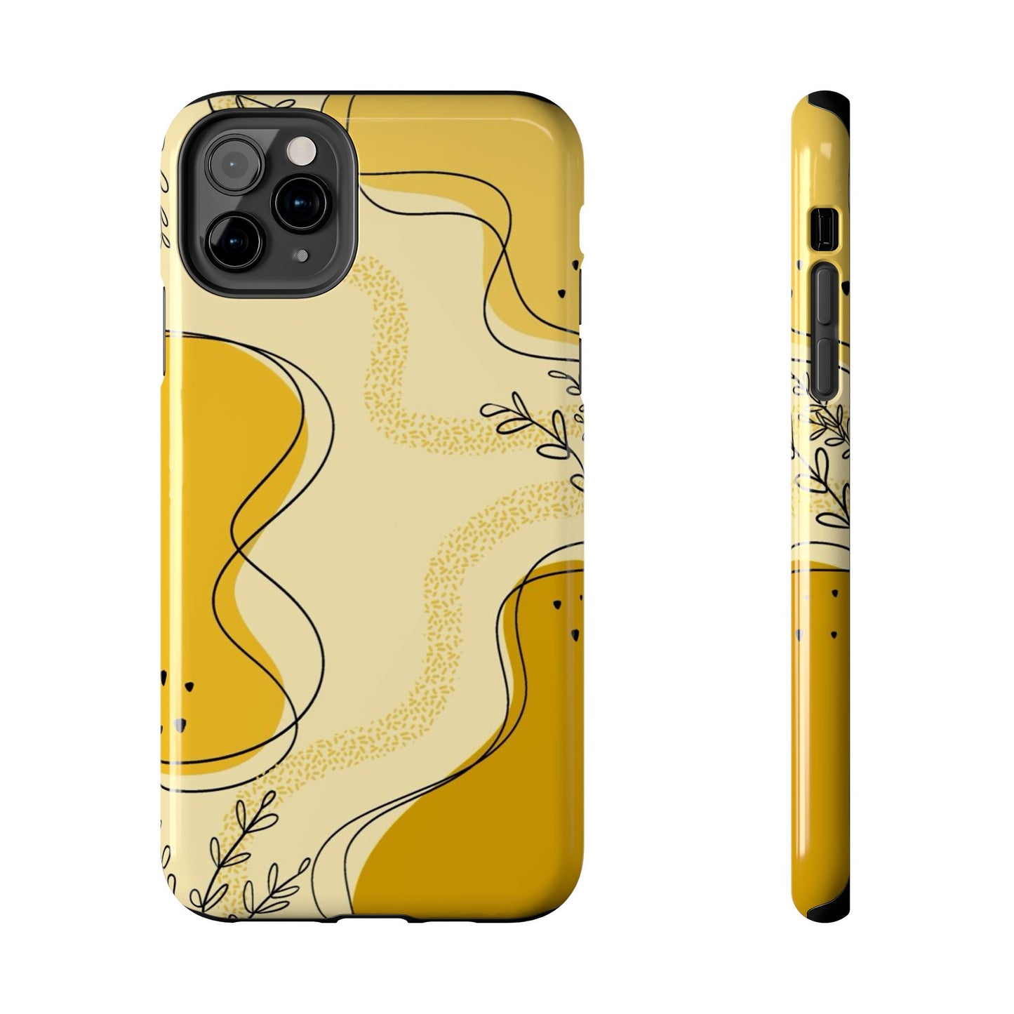 Artistic Yellow Phone Case, Tough Phone Protection, Modern Design, Gifts for Her, Phone Accessories, Unique Cell Phone Cover