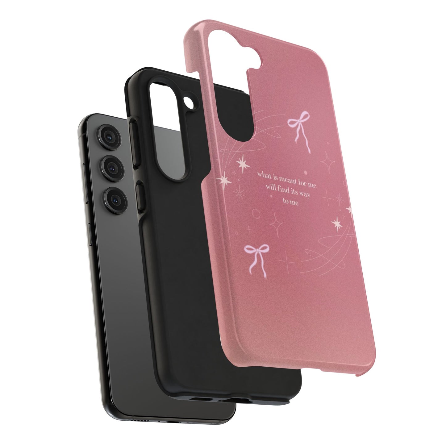 Inspirational Tough Phone Cases - Pink with Stars, Sturdy Protection, Gifts for Her, Motivational Quotes, Everyday Use