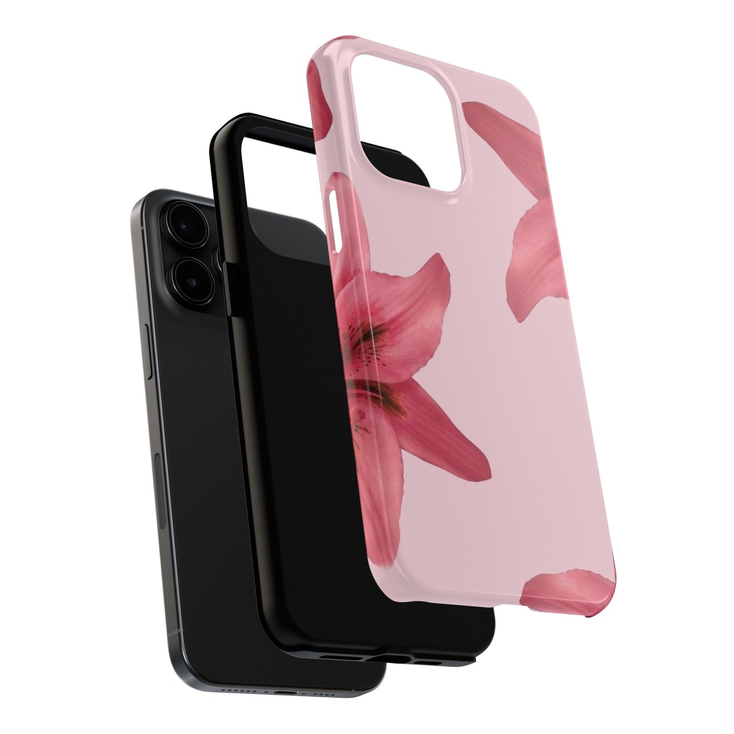 Stylish Floral Phone Case - Tough & Durable, Pink Lily Design, Perfect for Flower Lovers, Gift for Her, Seasonal Accessory, Phone Protection