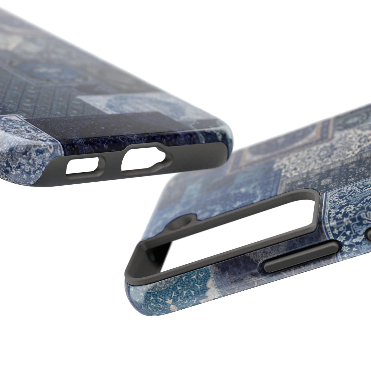 Vintage Rug Pattern Phone Cases, Tough Cases for iPhone, Stylish Smartphone Cover, Unique Gifts for Him/Her, Blue Design