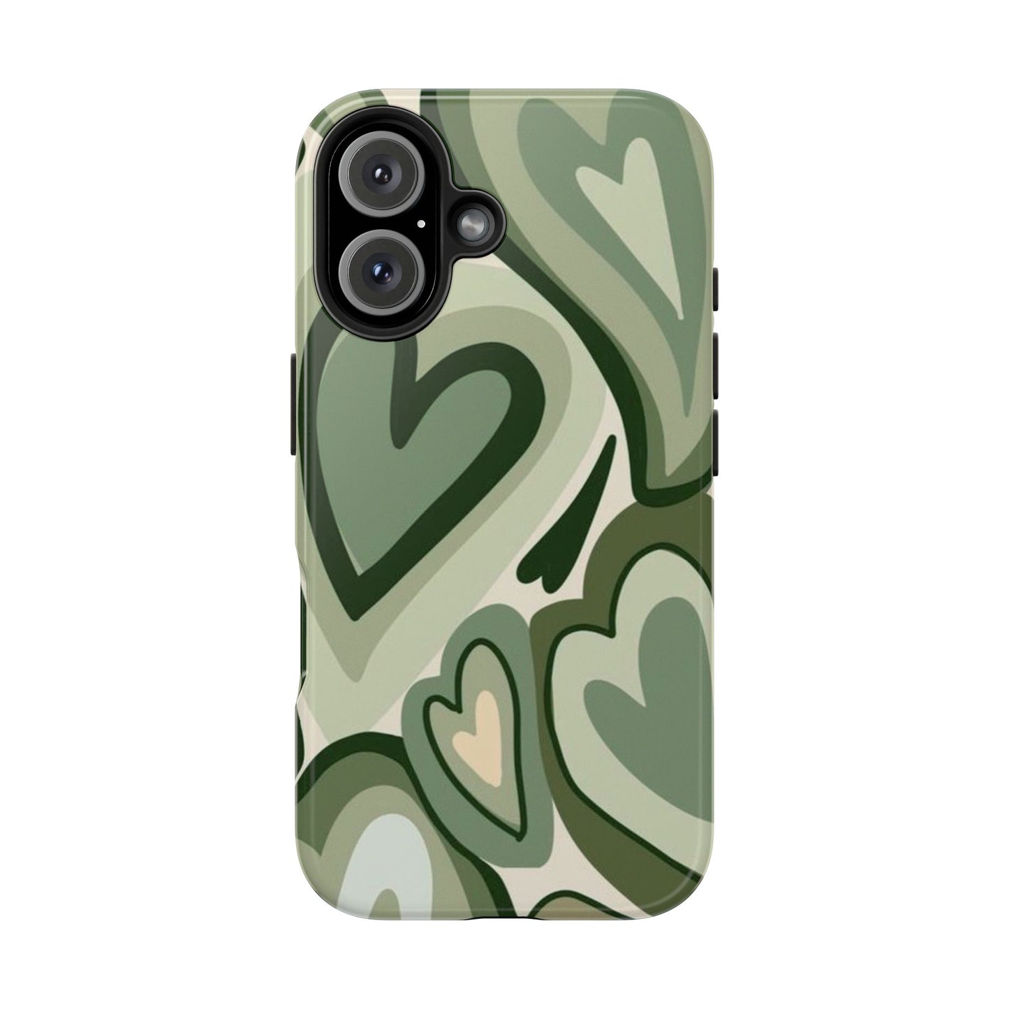 Heartfelt Patterned Tough Phone Cases, Cute Phone Cases, Gift for Her, Valentine's Day, Trendy Accessories, Nature-Inspired Design