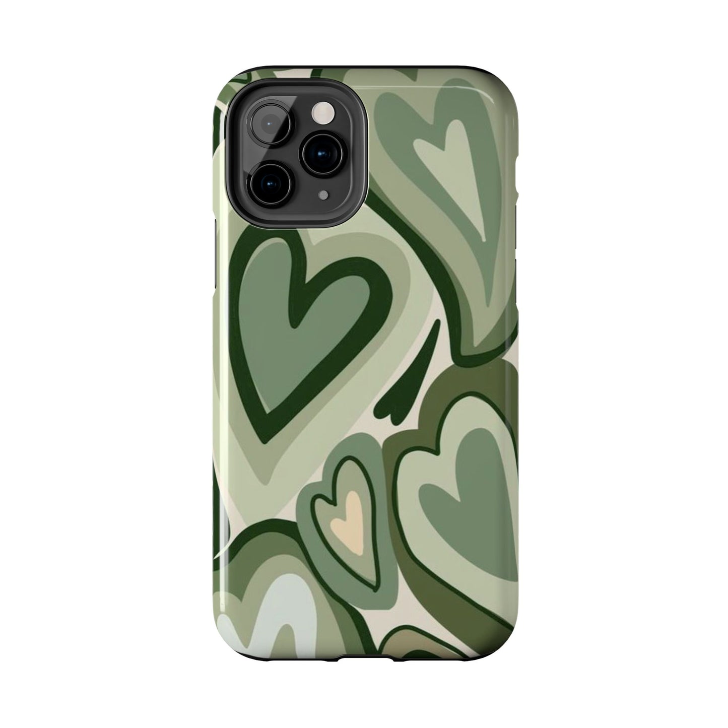 Heartfelt Patterned Tough Phone Cases, Cute Phone Cases, Gift for Her, Valentine's Day, Trendy Accessories, Nature-Inspired Design