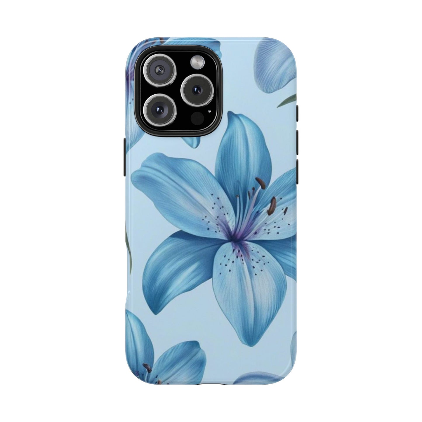 Blue Floral Tough Phone Cases, Floral Phone Cover, Gift for Her, Summer Aesthetic, Smartphone Protector, Durable Case