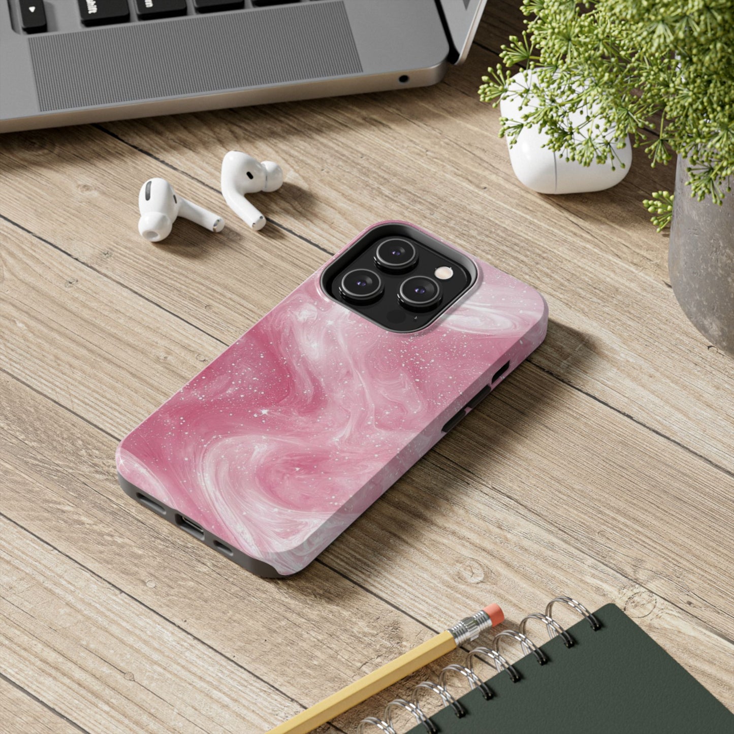 Stylish Tough Phone Cases - Pink Marble Design, Phone Cover for Women, Durable Protection, Trendy Gift, Birthday Present, Everyday Use