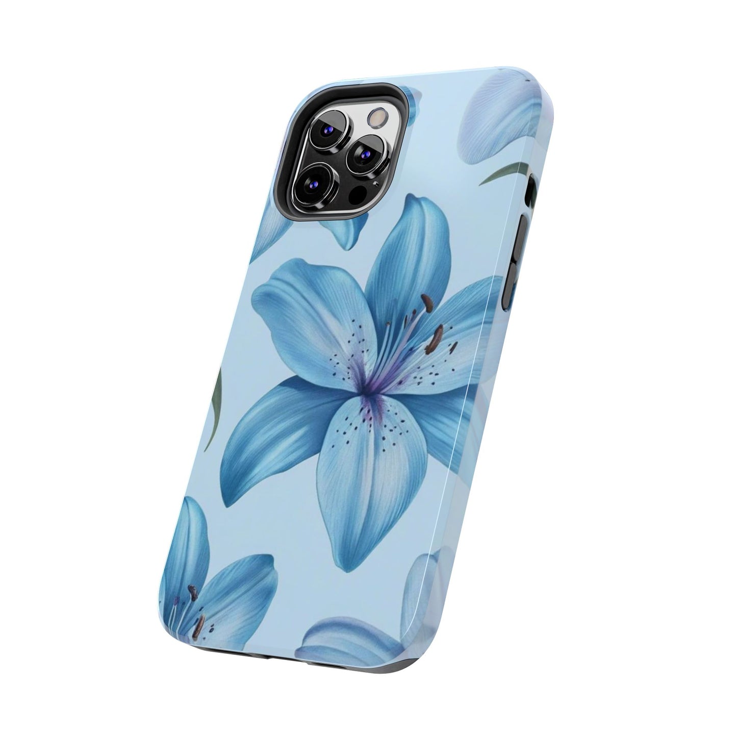 Blue Floral Tough Phone Cases, Floral Phone Cover, Gift for Her, Summer Aesthetic, Smartphone Protector, Durable Case