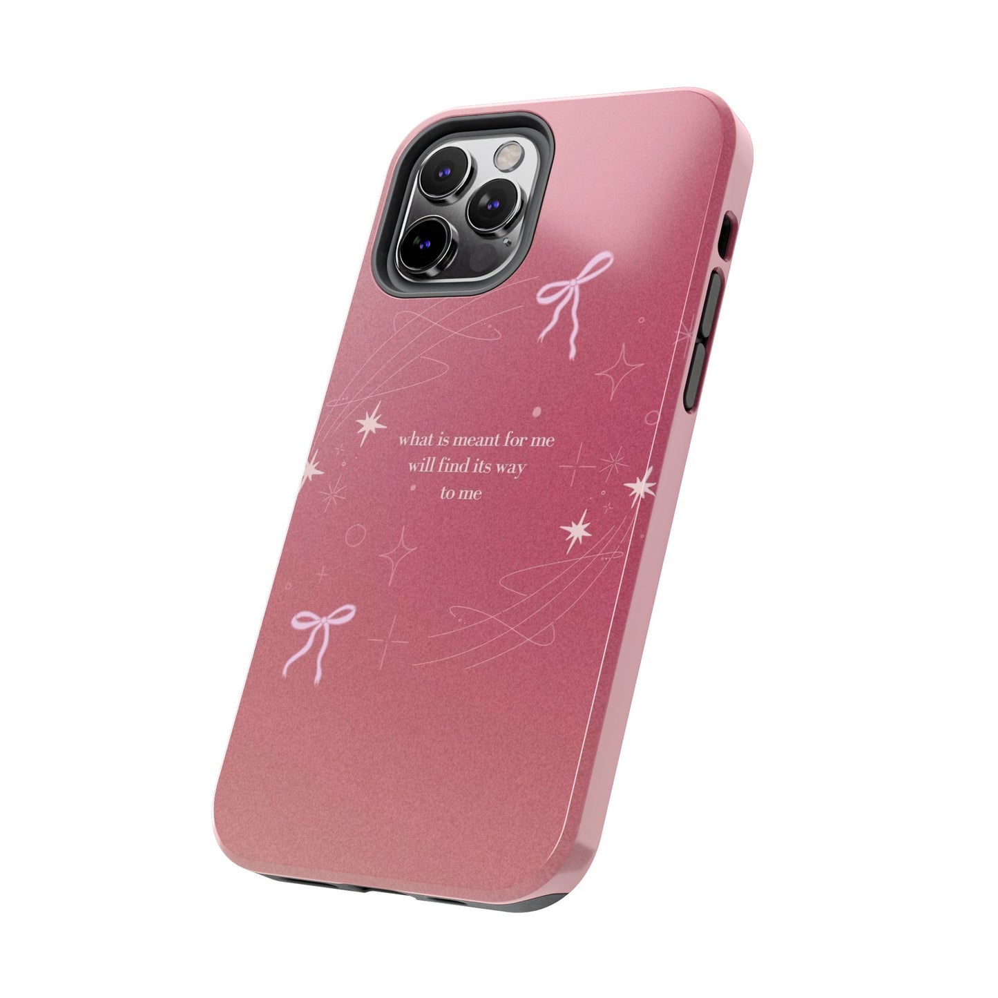 Inspirational Tough Phone Cases - Pink with Stars, Sturdy Protection, Gifts for Her, Motivational Quotes, Everyday Use