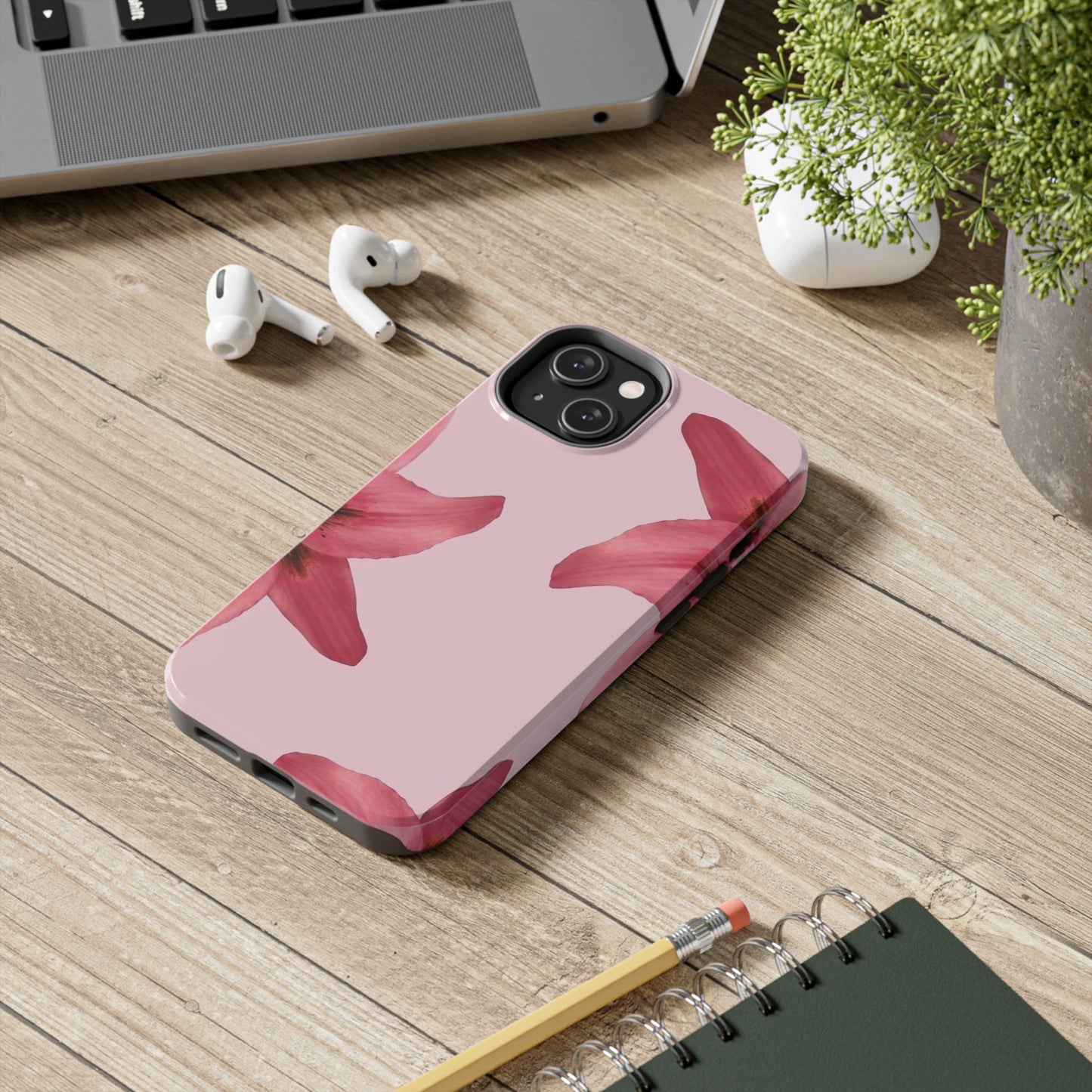 Stylish Floral Phone Case - Tough & Durable, Pink Lily Design, Perfect for Flower Lovers, Gift for Her, Seasonal Accessory, Phone Protection