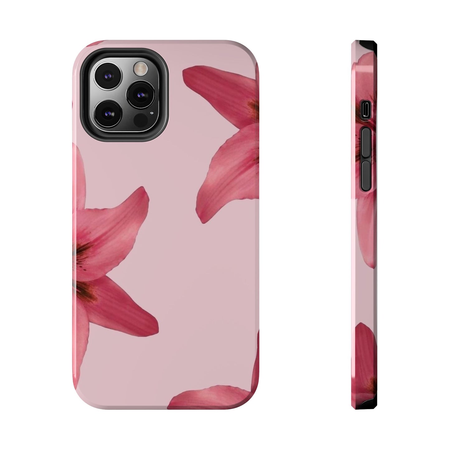 Stylish Floral Phone Case - Tough & Durable, Pink Lily Design, Perfect for Flower Lovers, Gift for Her, Seasonal Accessory, Phone Protection