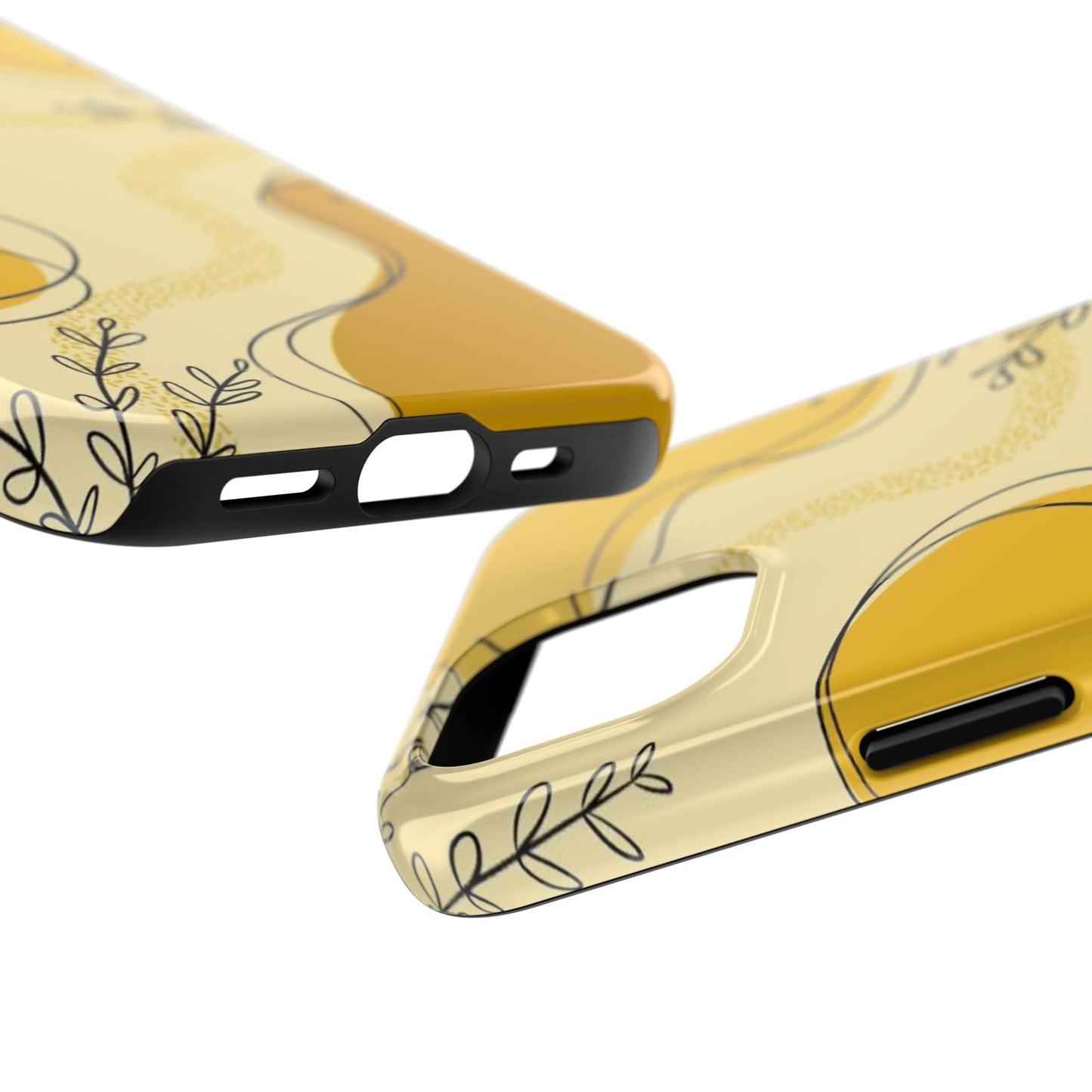 Artistic Yellow Phone Case, Tough Phone Protection, Modern Design, Gifts for Her, Phone Accessories, Unique Cell Phone Cover