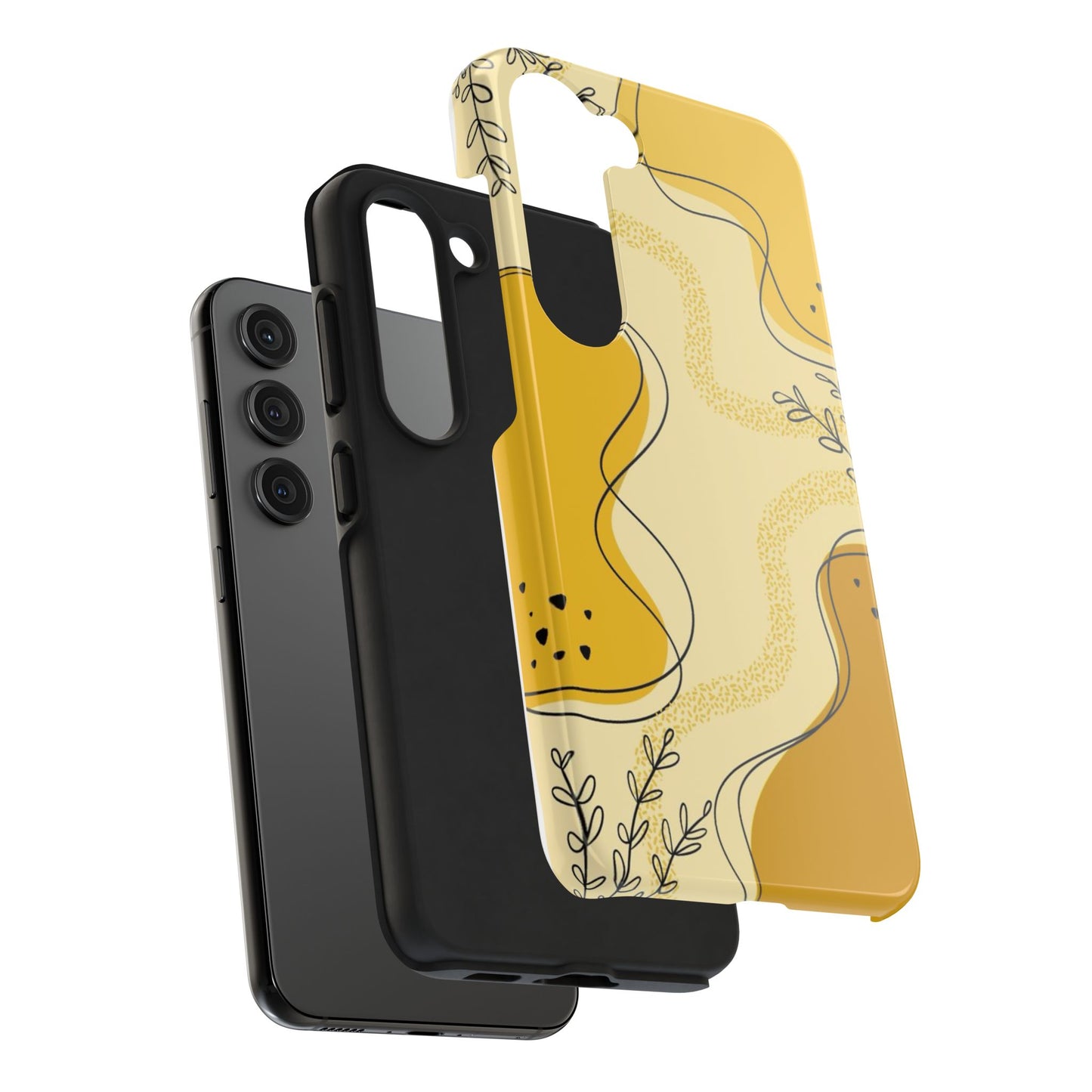 Artistic Yellow Phone Case, Tough Phone Protection, Modern Design, Gifts for Her, Phone Accessories, Unique Cell Phone Cover
