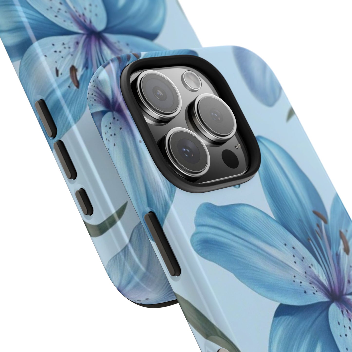 Blue Floral Tough Phone Cases, Floral Phone Cover, Gift for Her, Summer Aesthetic, Smartphone Protector, Durable Case