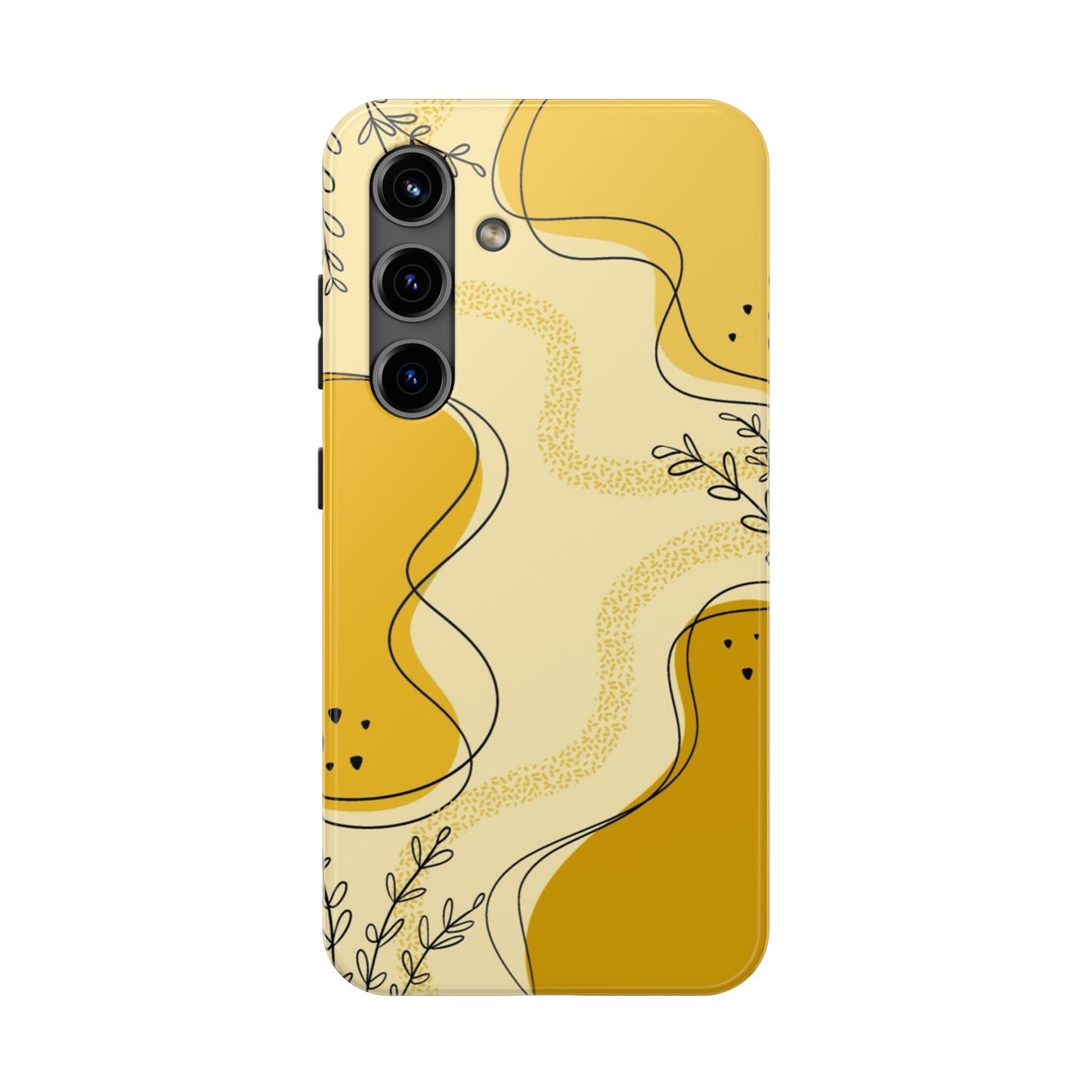 Artistic Yellow Phone Case, Tough Phone Protection, Modern Design, Gifts for Her, Phone Accessories, Unique Cell Phone Cover