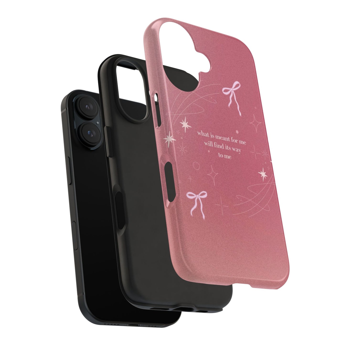 Inspirational Tough Phone Cases - Pink with Stars, Sturdy Protection, Gifts for Her, Motivational Quotes, Everyday Use
