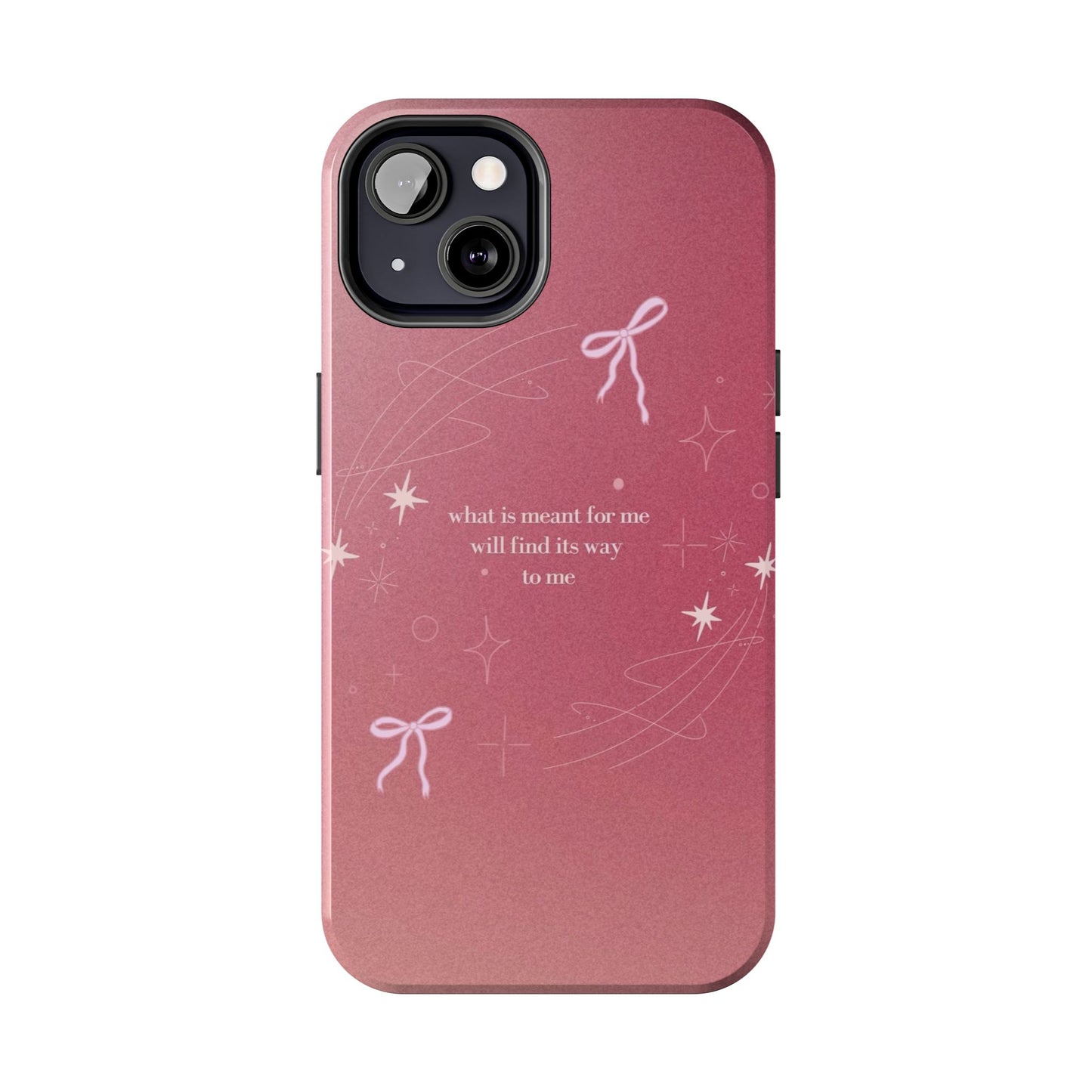 Inspirational Tough Phone Cases - Pink with Stars, Sturdy Protection, Gifts for Her, Motivational Quotes, Everyday Use