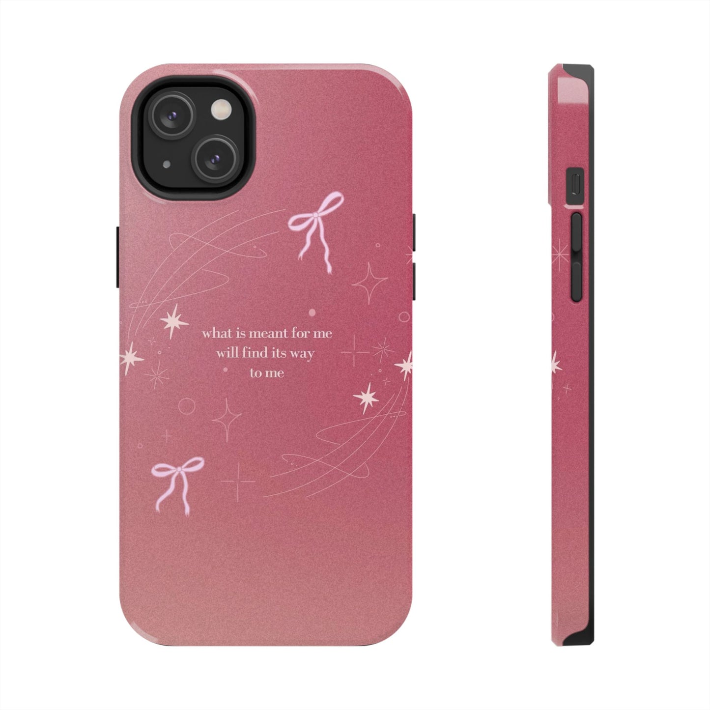 Inspirational Tough Phone Cases - Pink with Stars, Sturdy Protection, Gifts for Her, Motivational Quotes, Everyday Use