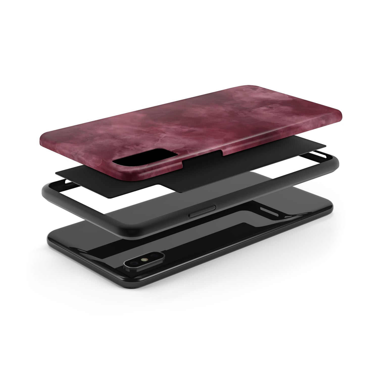 Elegant Burgundy Tough Phone Cases, Stylish Phone Cover, Durable Phone Protector, Unique Gift, Trendy Tech Accessories