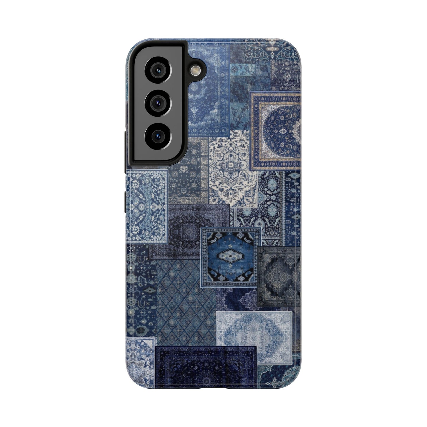 Vintage Rug Pattern Phone Cases, Tough Cases for iPhone, Stylish Smartphone Cover, Unique Gifts for Him/Her, Blue Design