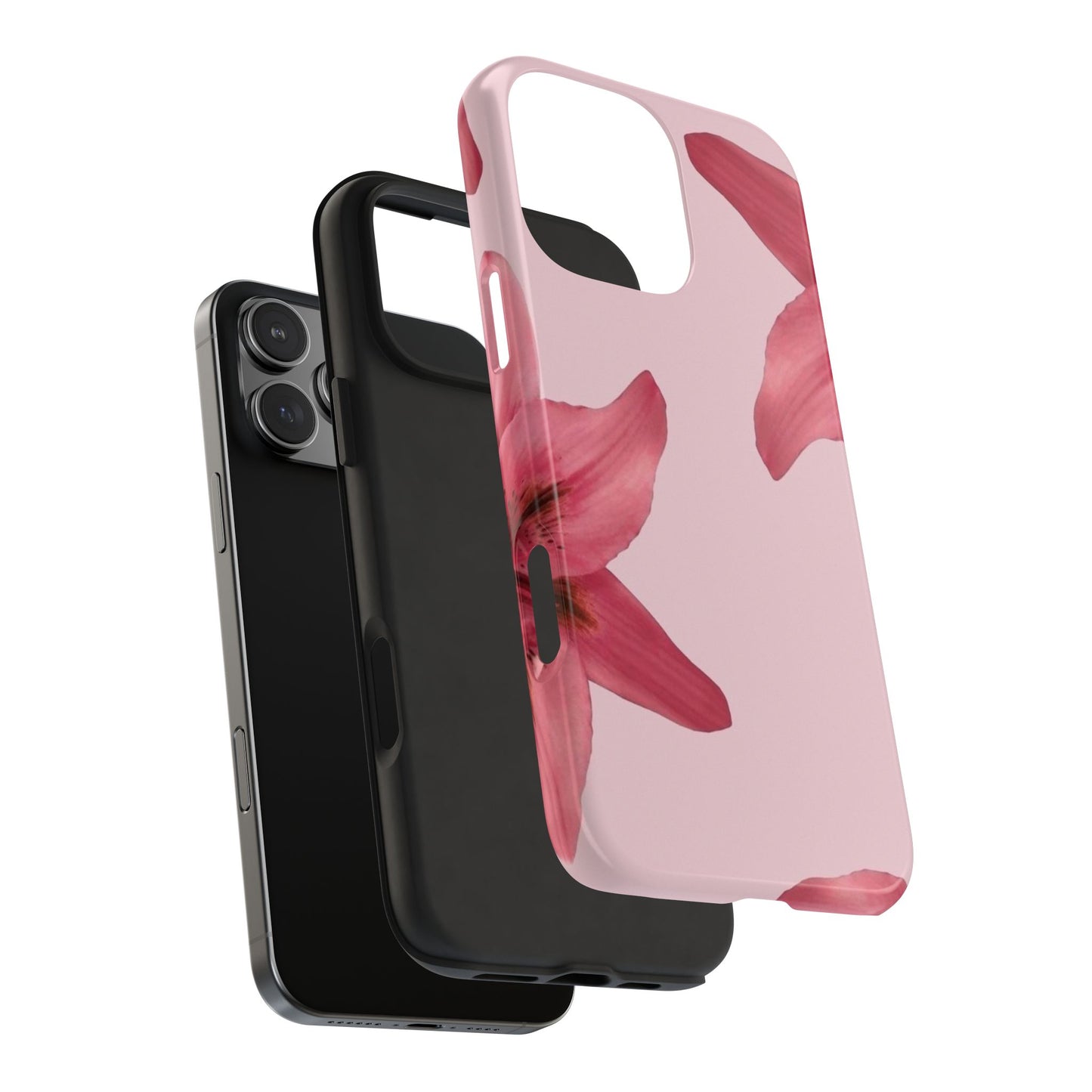 Stylish Floral Phone Case - Tough & Durable, Pink Lily Design, Perfect for Flower Lovers, Gift for Her, Seasonal Accessory, Phone Protection