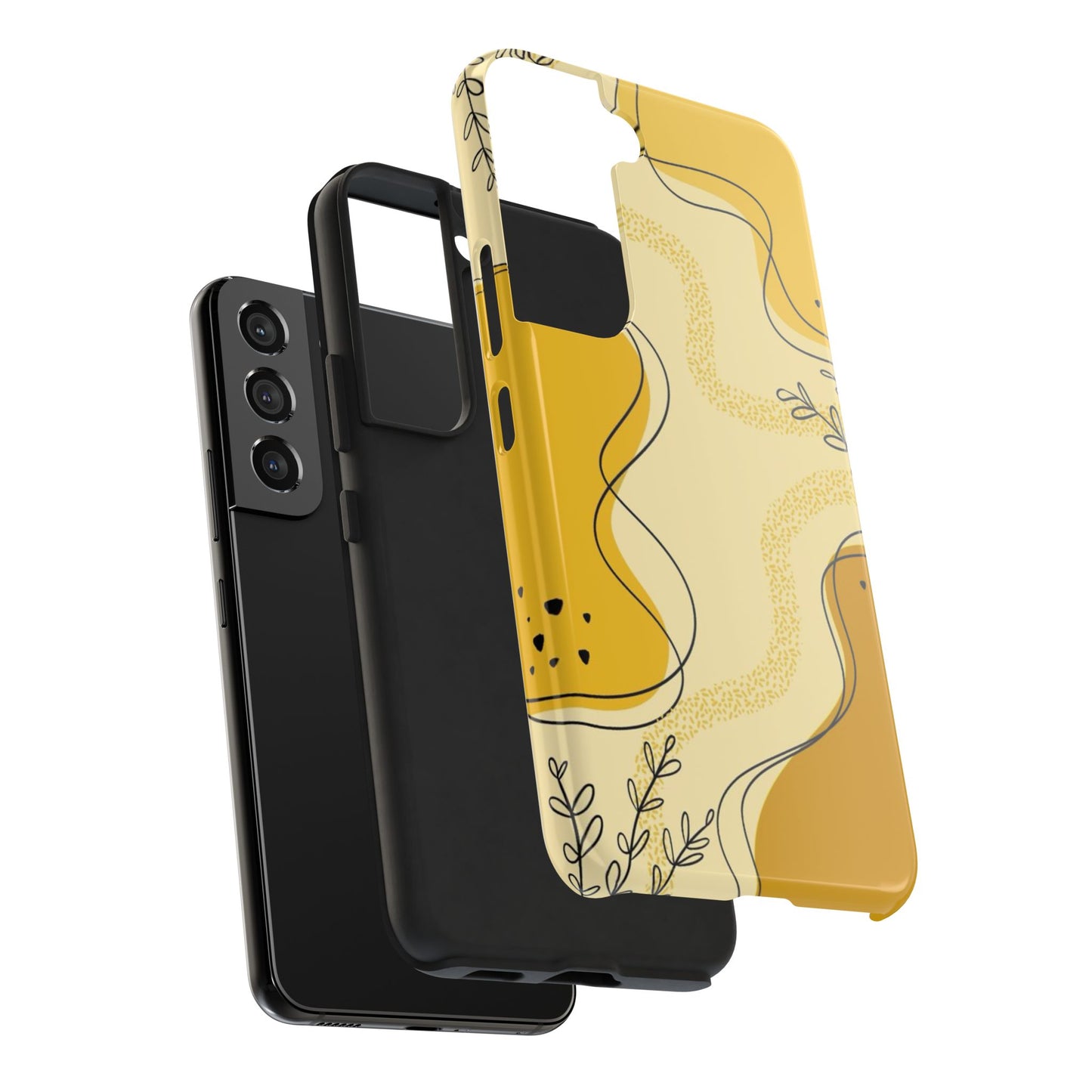 Artistic Yellow Phone Case, Tough Phone Protection, Modern Design, Gifts for Her, Phone Accessories, Unique Cell Phone Cover