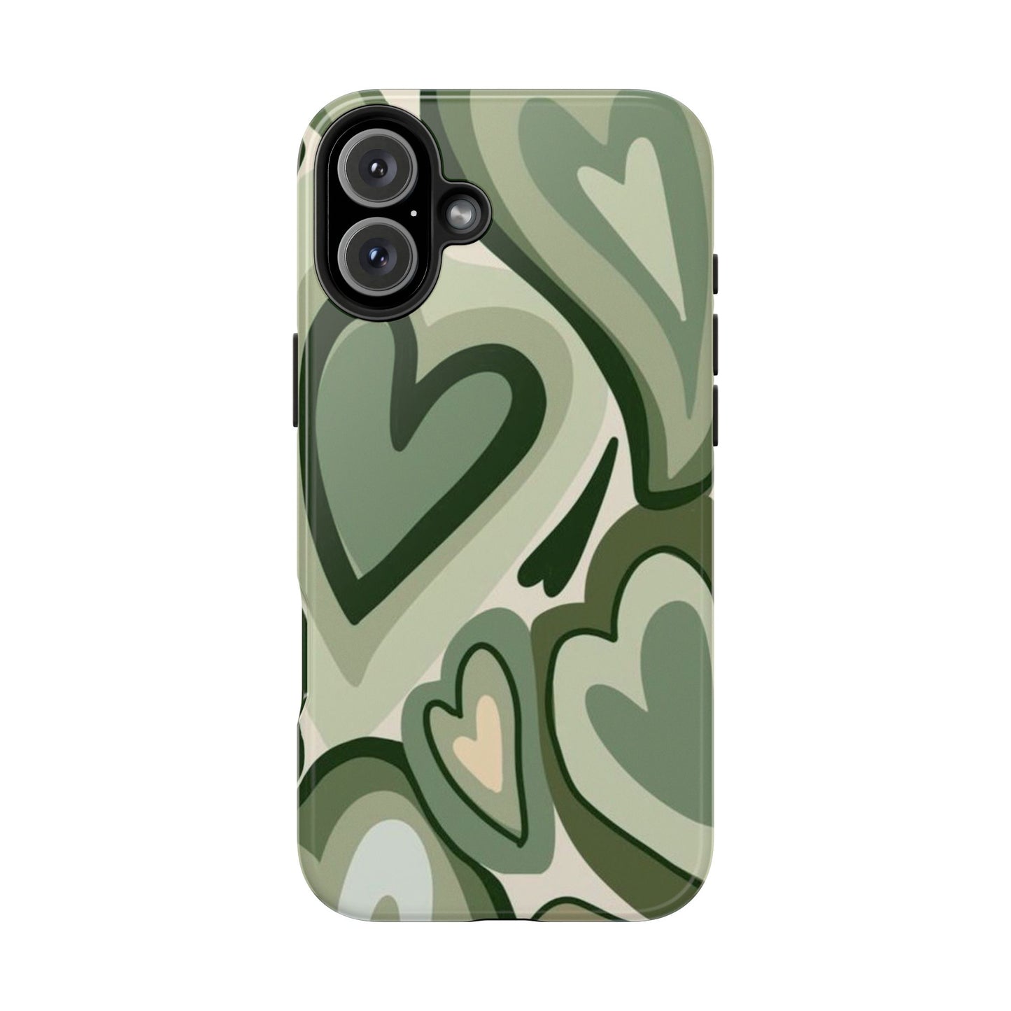 Heartfelt Patterned Tough Phone Cases, Cute Phone Cases, Gift for Her, Valentine's Day, Trendy Accessories, Nature-Inspired Design