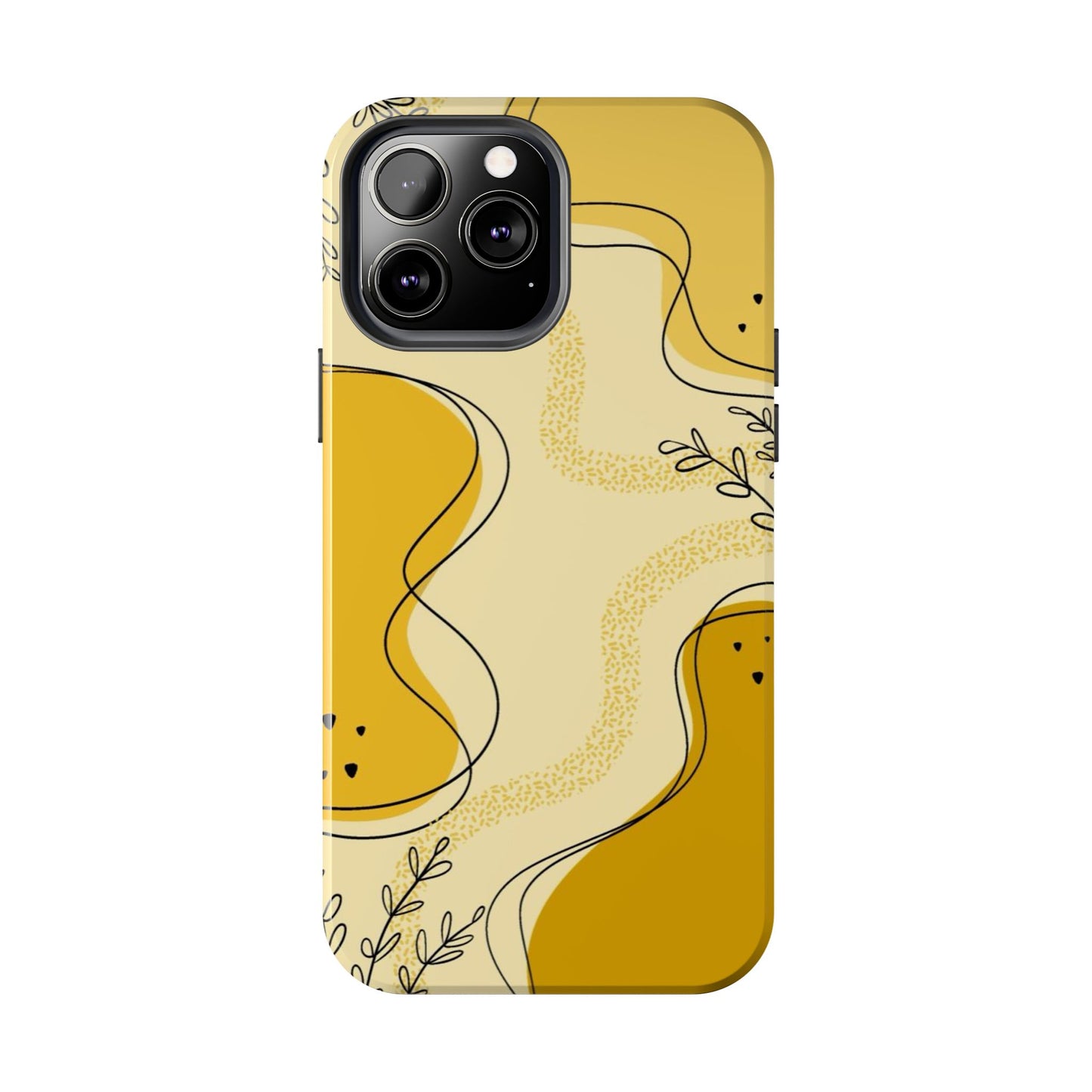 Artistic Yellow Phone Case, Tough Phone Protection, Modern Design, Gifts for Her, Phone Accessories, Unique Cell Phone Cover