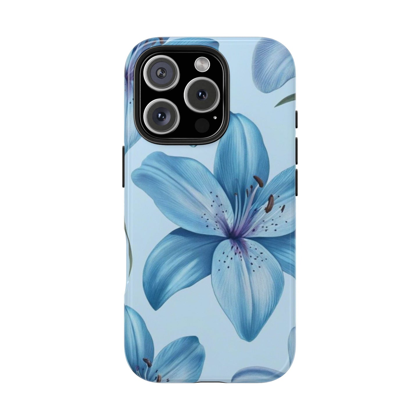 Blue Floral Tough Phone Cases, Floral Phone Cover, Gift for Her, Summer Aesthetic, Smartphone Protector, Durable Case