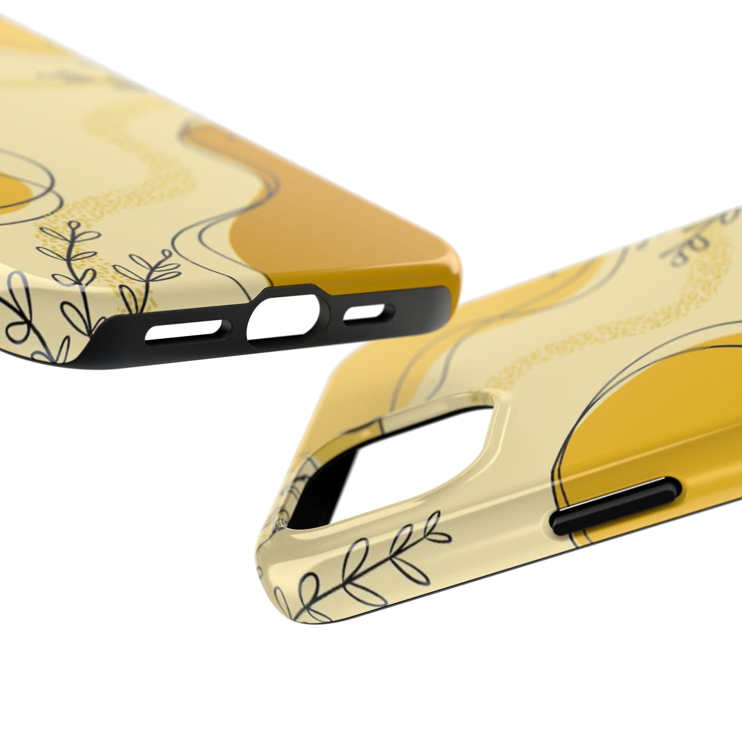 Artistic Yellow Phone Case, Tough Phone Protection, Modern Design, Gifts for Her, Phone Accessories, Unique Cell Phone Cover