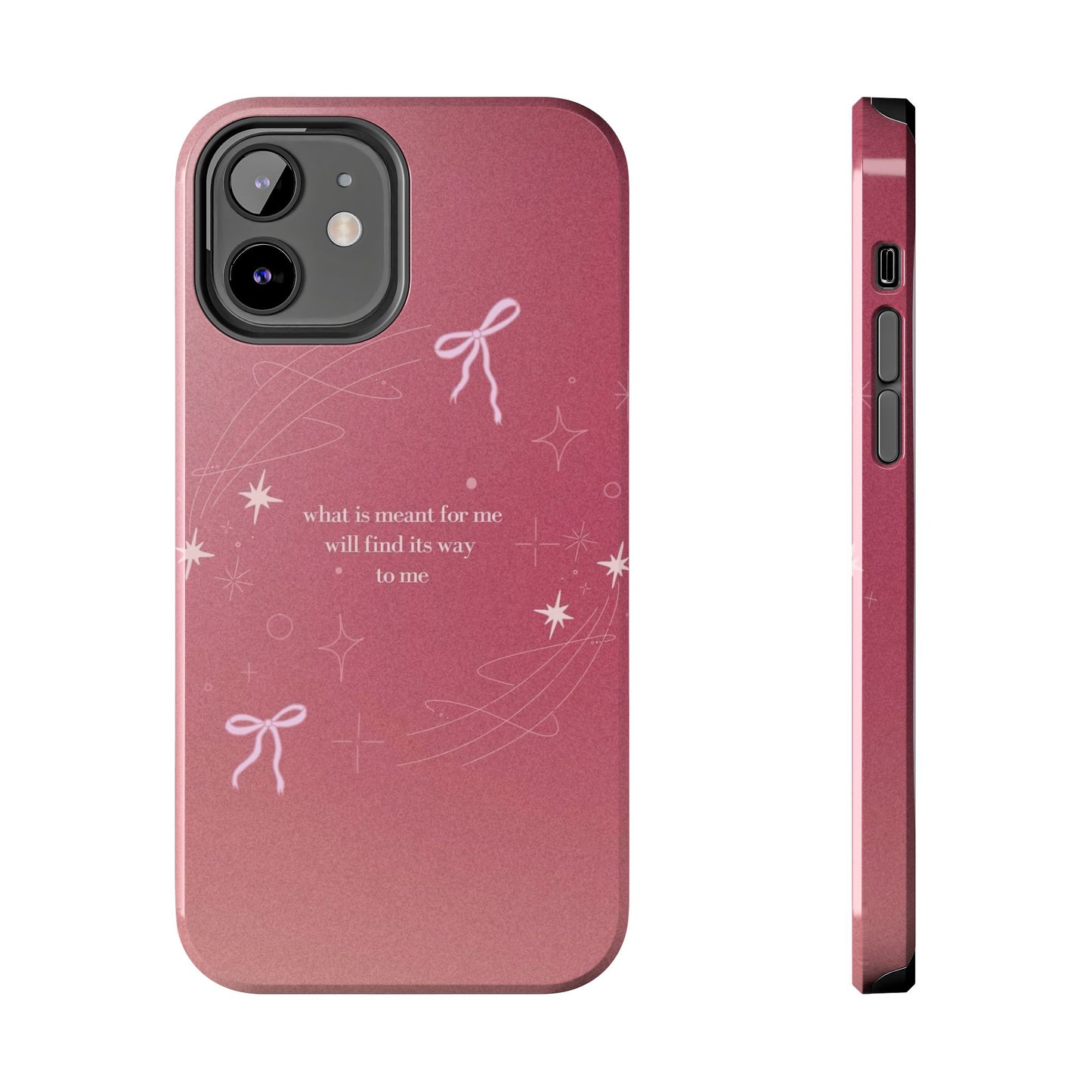 Inspirational Tough Phone Cases - Pink with Stars, Sturdy Protection, Gifts for Her, Motivational Quotes, Everyday Use
