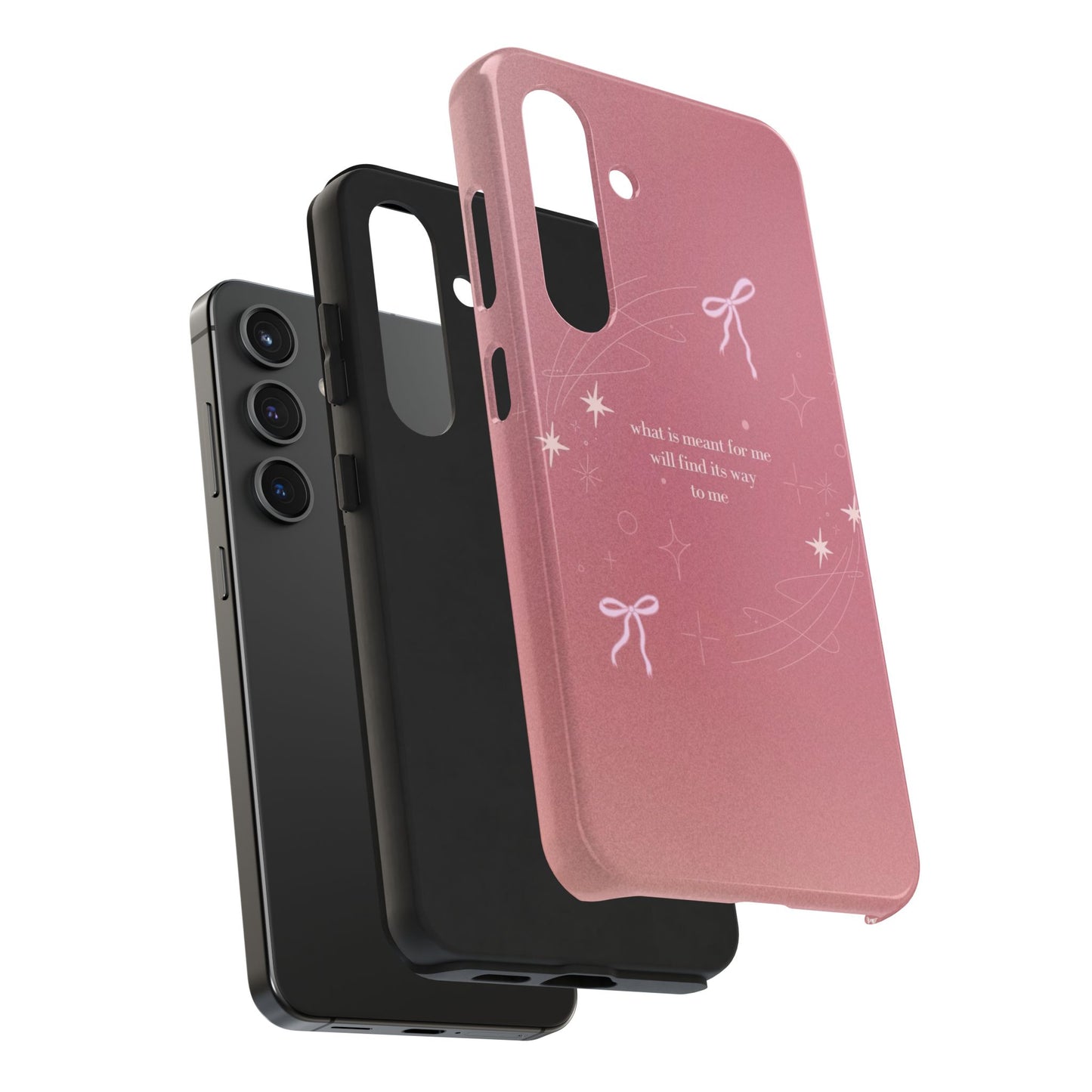 Inspirational Tough Phone Cases - Pink with Stars, Sturdy Protection, Gifts for Her, Motivational Quotes, Everyday Use