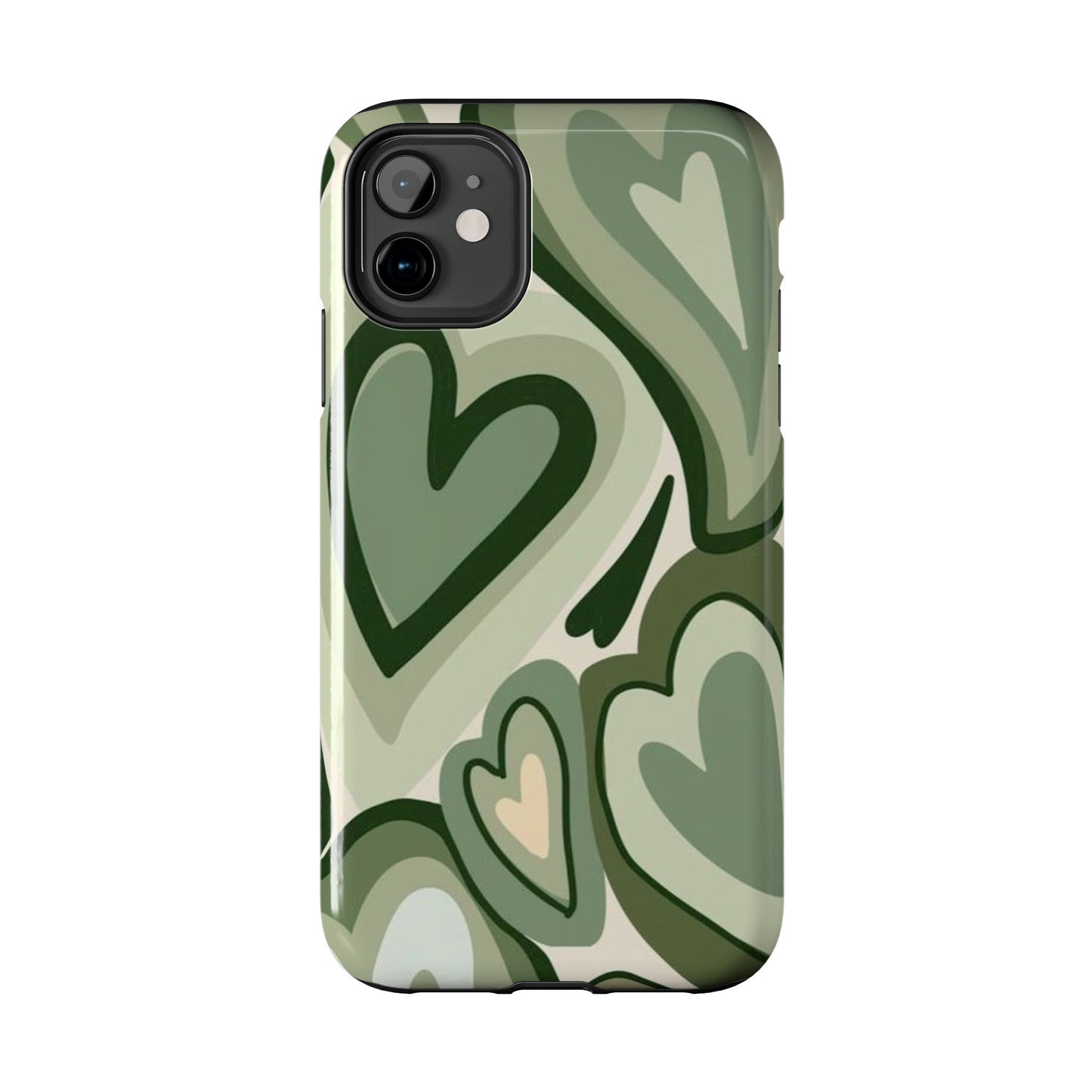 Heartfelt Patterned Tough Phone Cases, Cute Phone Cases, Gift for Her, Valentine's Day, Trendy Accessories, Nature-Inspired Design