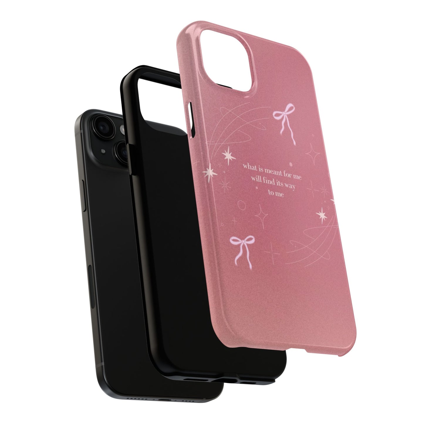 Inspirational Tough Phone Cases - Pink with Stars, Sturdy Protection, Gifts for Her, Motivational Quotes, Everyday Use
