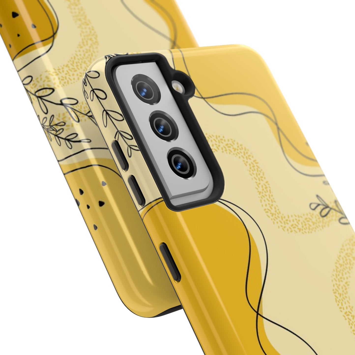 Artistic Yellow Phone Case, Tough Phone Protection, Modern Design, Gifts for Her, Phone Accessories, Unique Cell Phone Cover